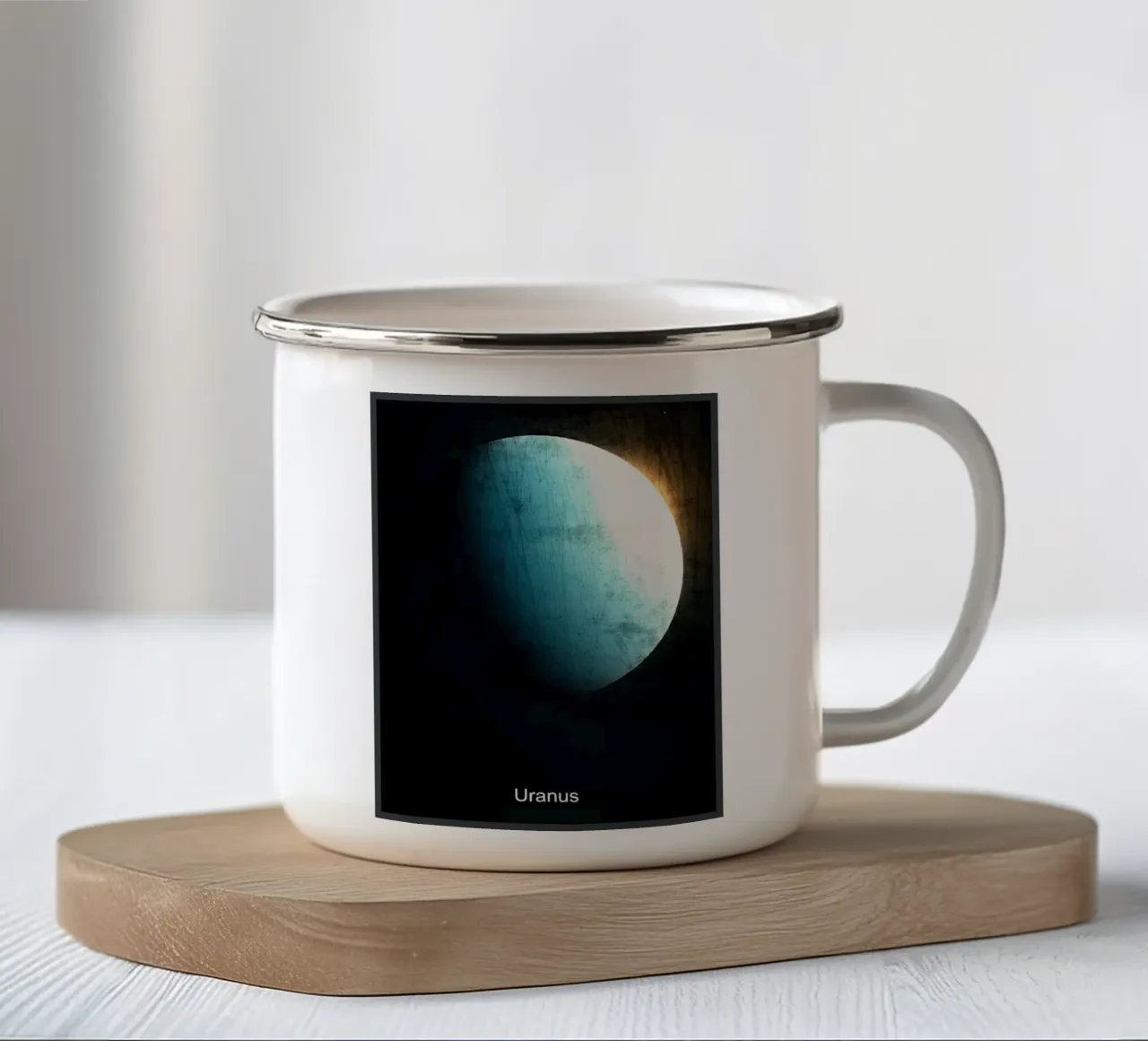 Uranus Planeet In het zonnestelsel emaille mok van Ashley Studio