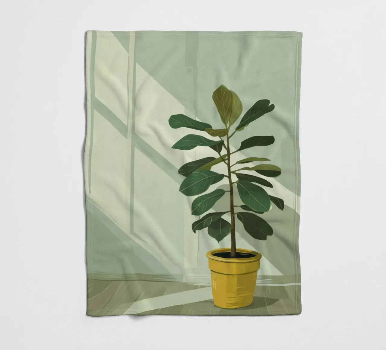 Sonnendurchflutetes Fiddle Leaf Fleecedecke von Line Fable