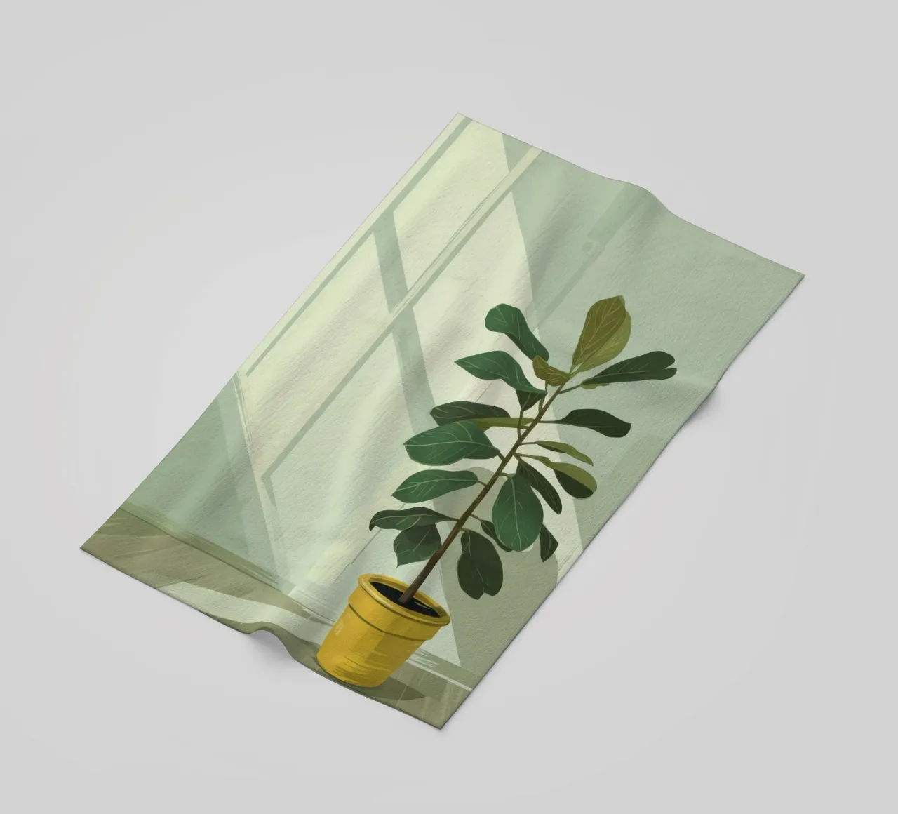 Sonnendurchflutetes Fiddle Leaf Strandtuch von Line Fable