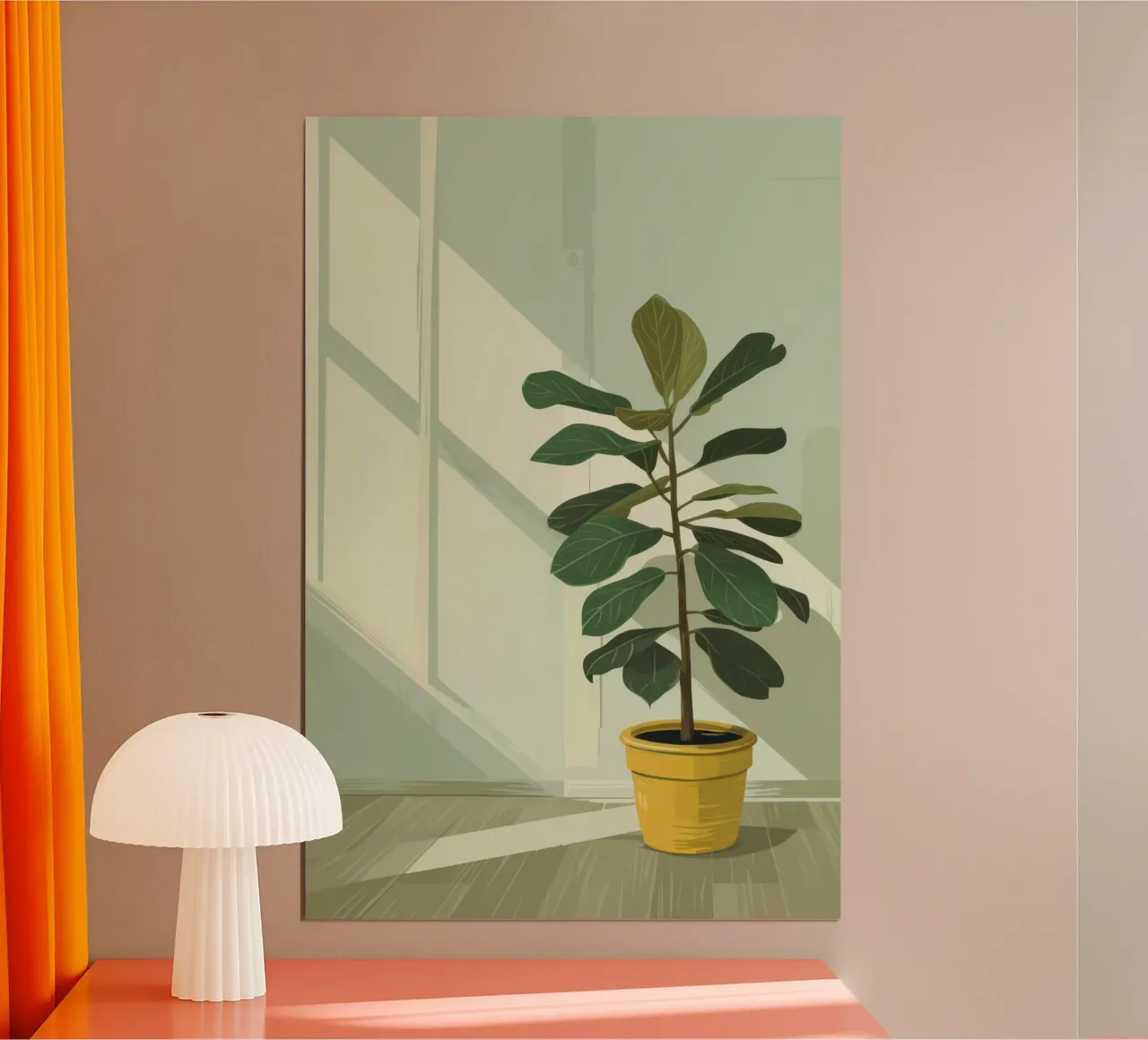 Sonnendurchflutetes Fiddle Leaf Hahnemühle von Line Fable