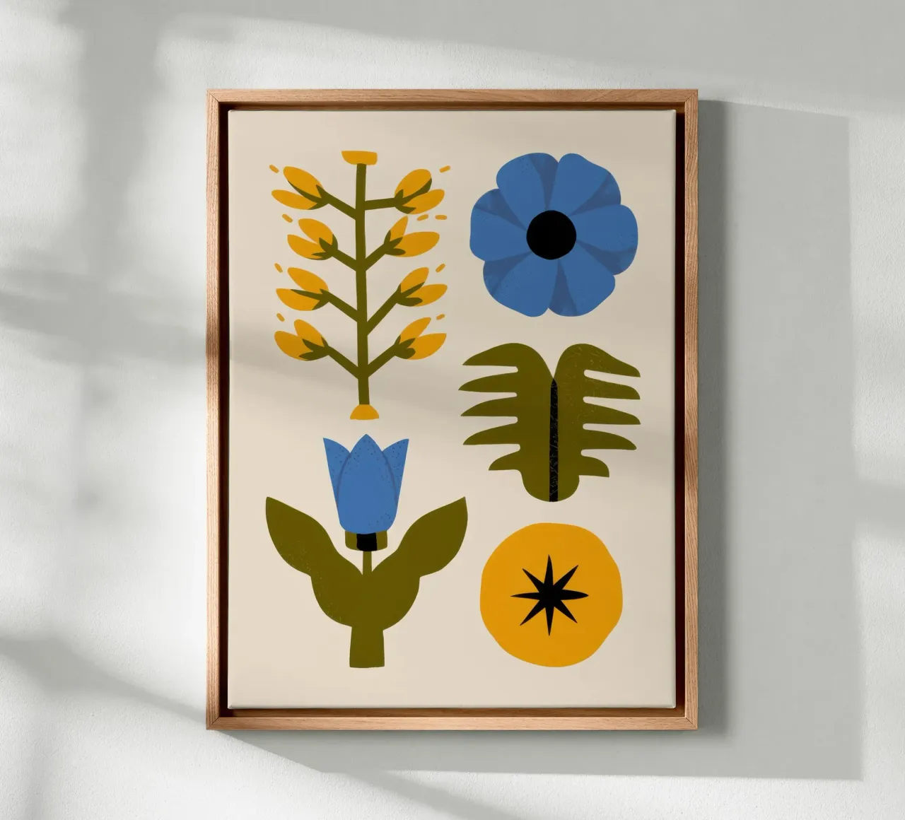 Botanica popolare semplice tela con Cornice a cassetta da Frosh Pallete