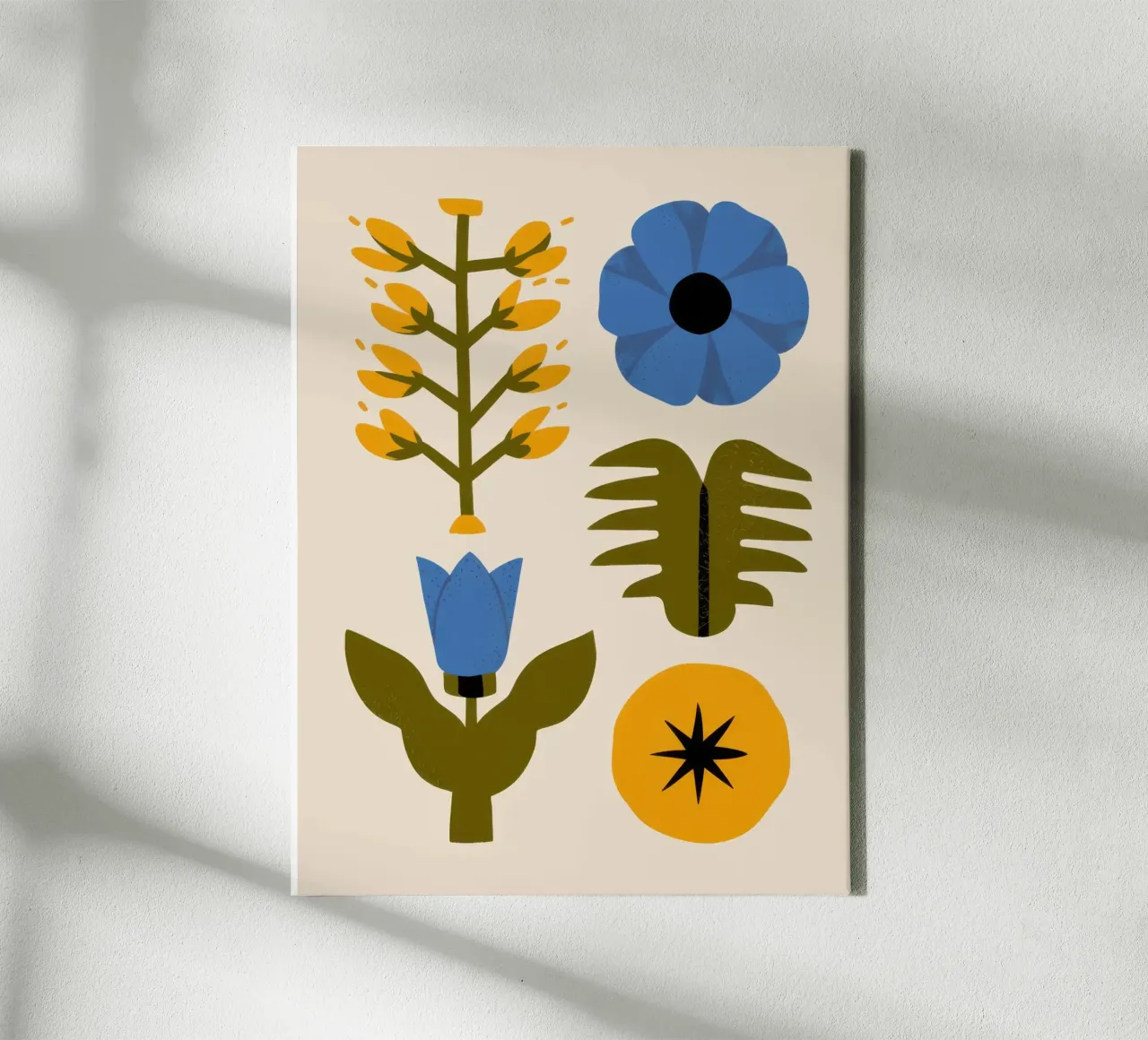Botanica popolare semplice tela con Cornice a cassetta da Frosh Pallete
