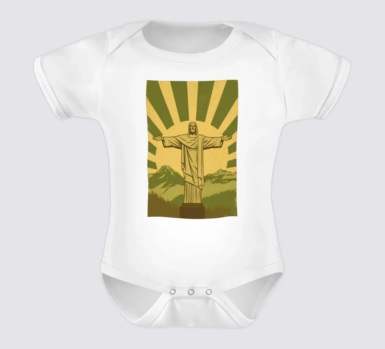 Statua iconica del Redentore body neonato maniche corte da Line Fable