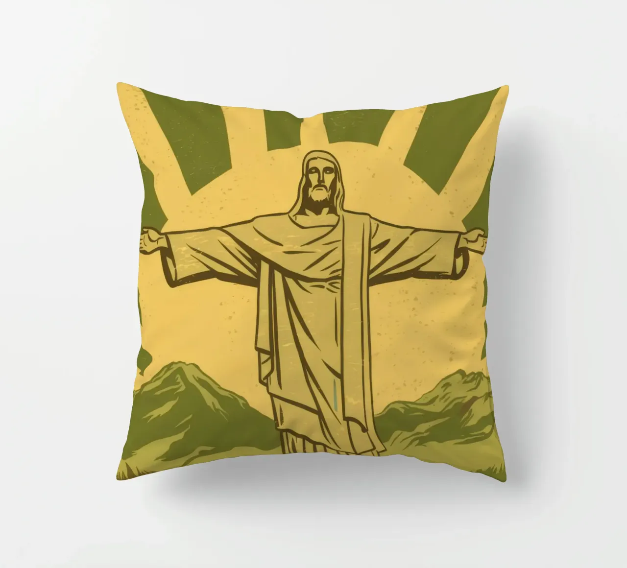 Statua iconica del Redentore cuscino da Line Fable