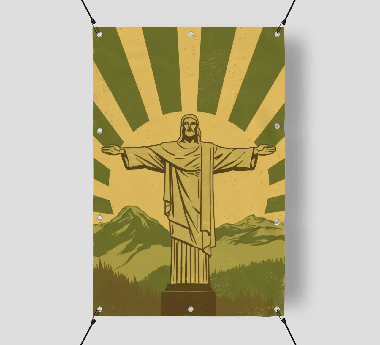 Statua iconica del Redentore telo in pvc da Line Fable