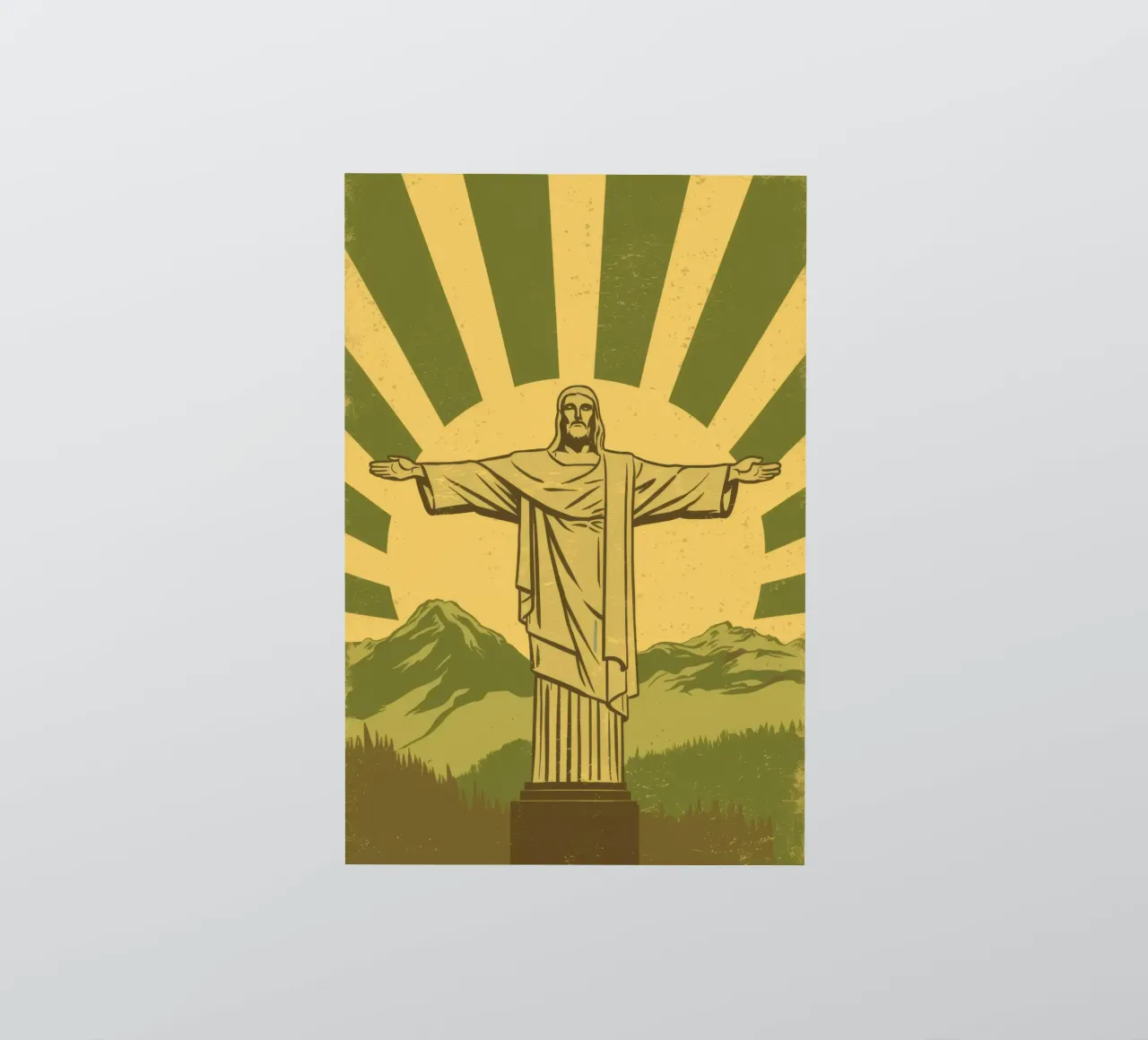 Statua iconica del Redentore adesivo da Line Fable