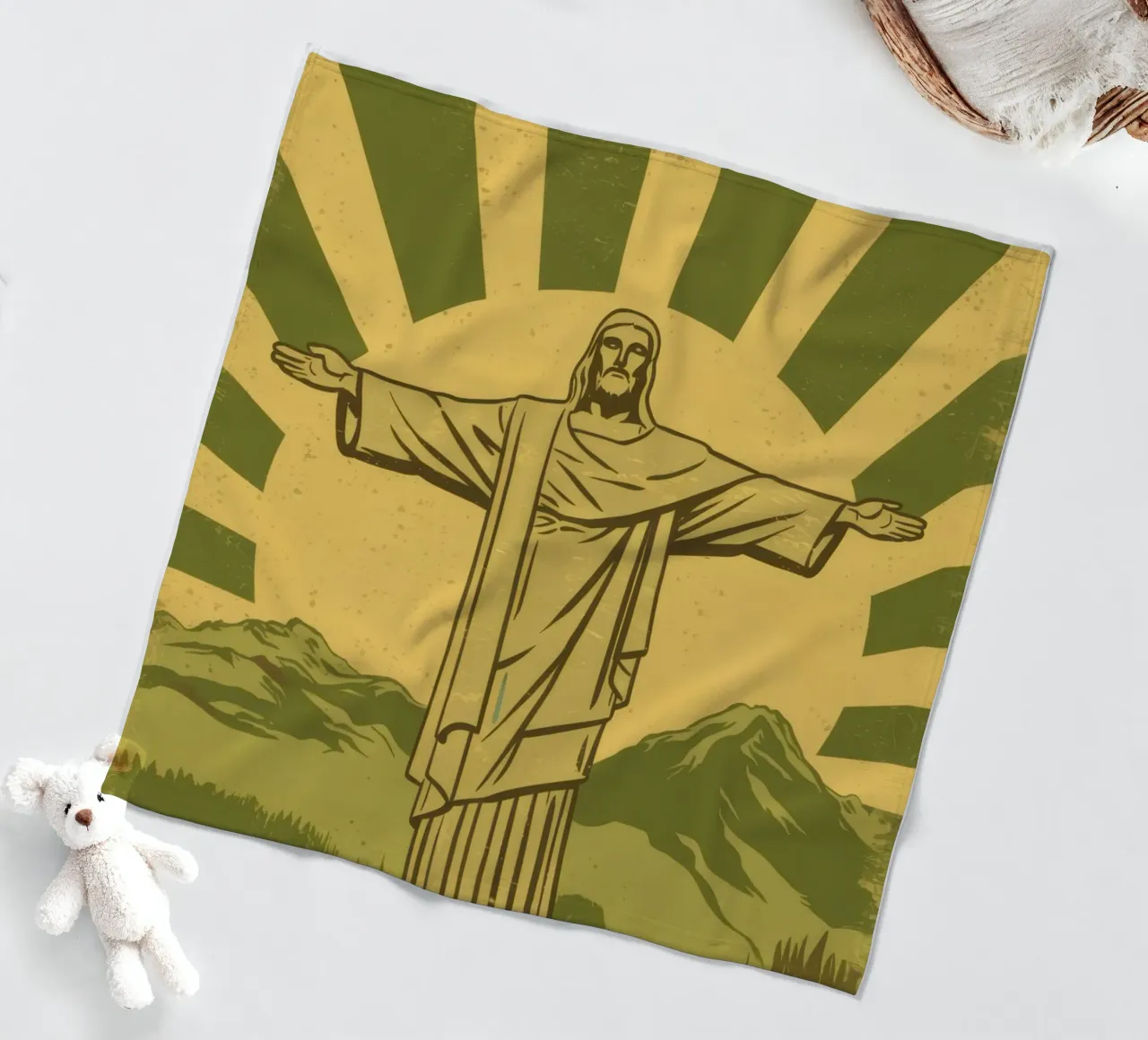 Statua iconica del Redentore coperta in pile da Line Fable