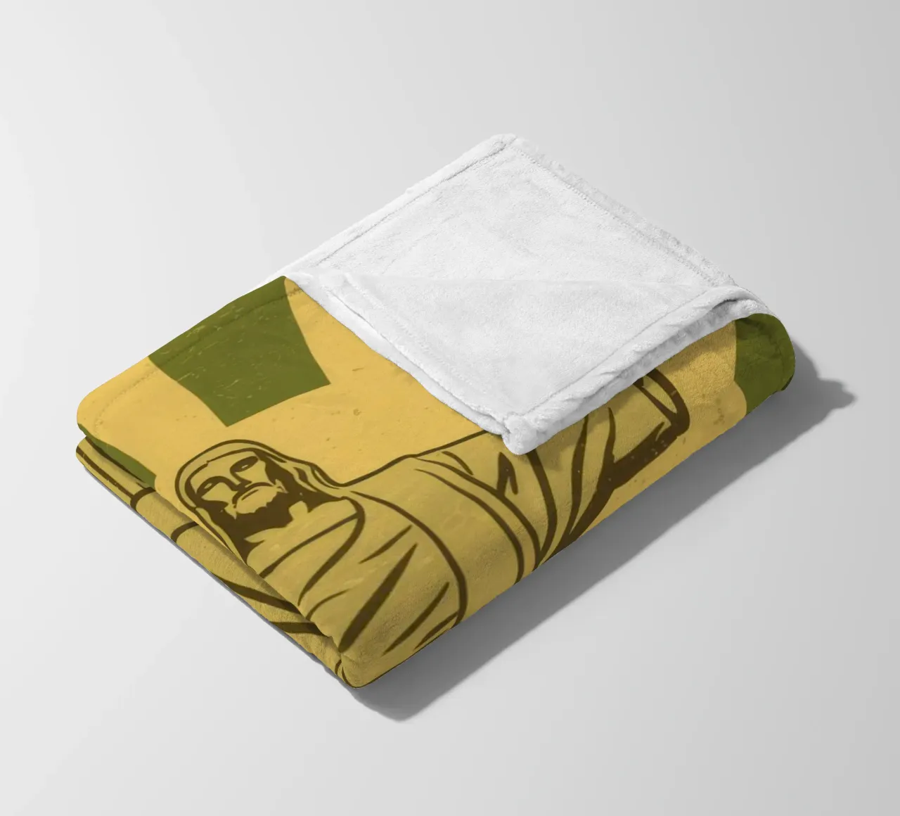 Statua iconica del Redentore coperta in pile da Line Fable