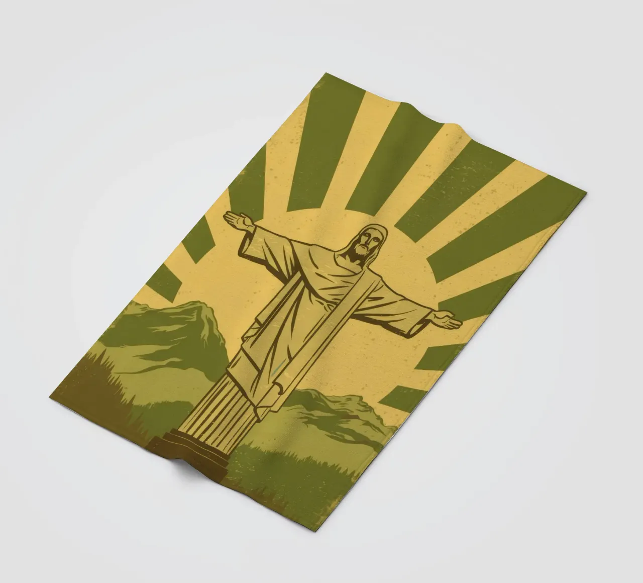 Statua iconica del Redentore coperta in pile da Line Fable