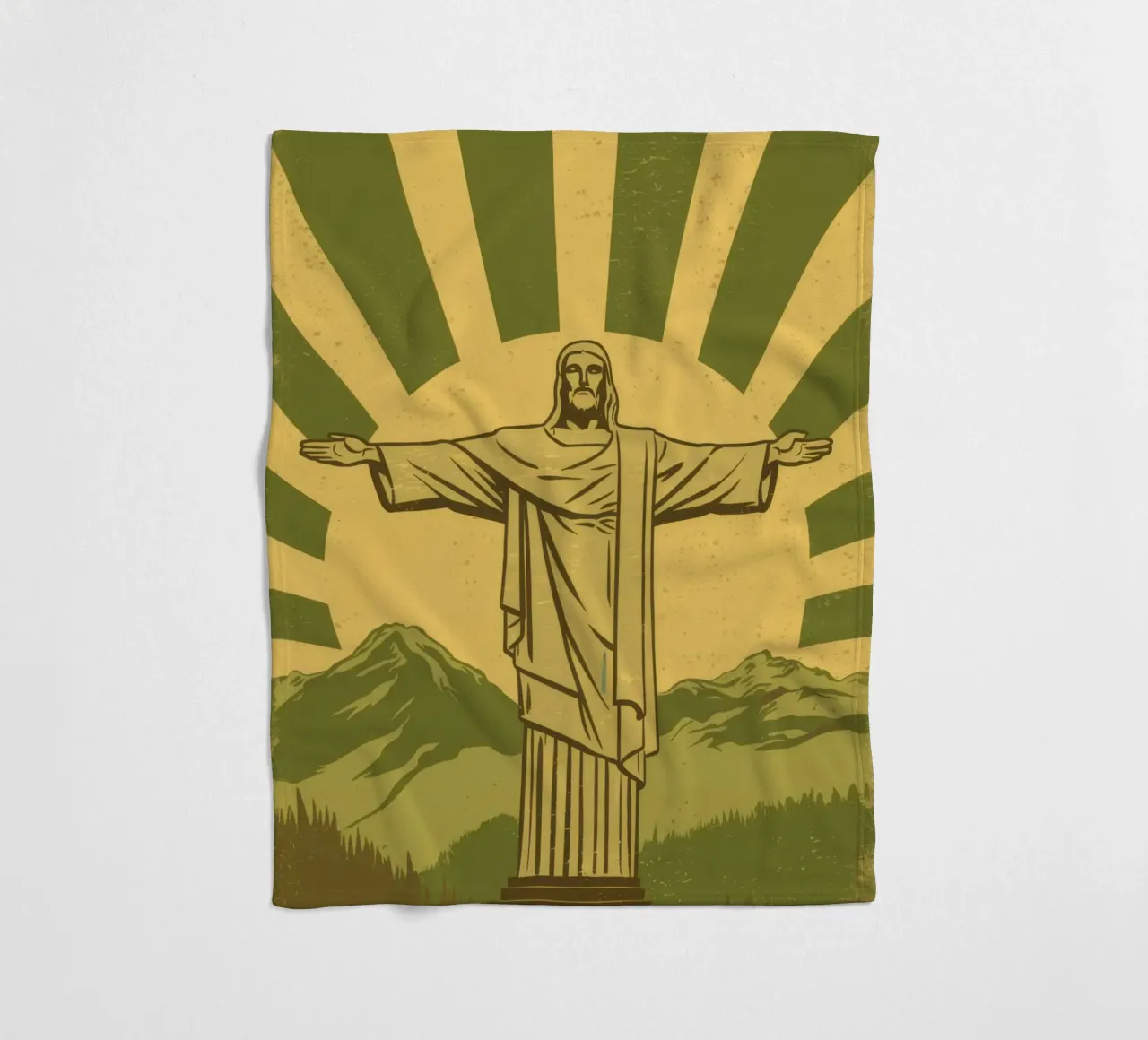 Statua iconica del Redentore coperta in pile da Line Fable