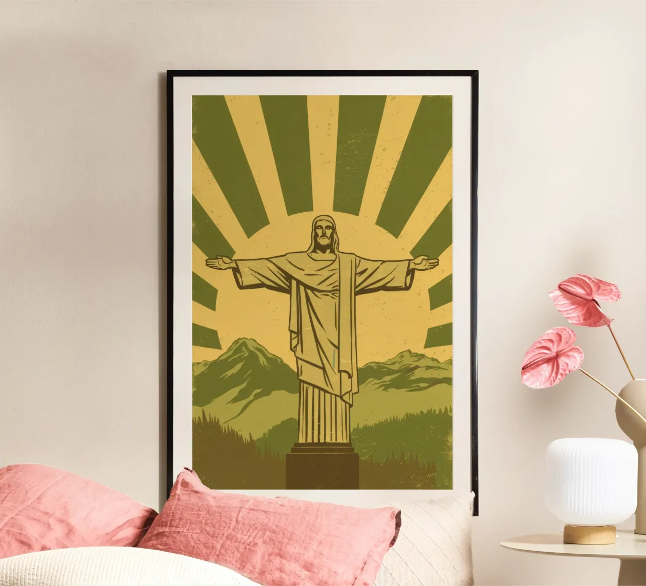 Statua iconica del Redentore poster da Line Fable