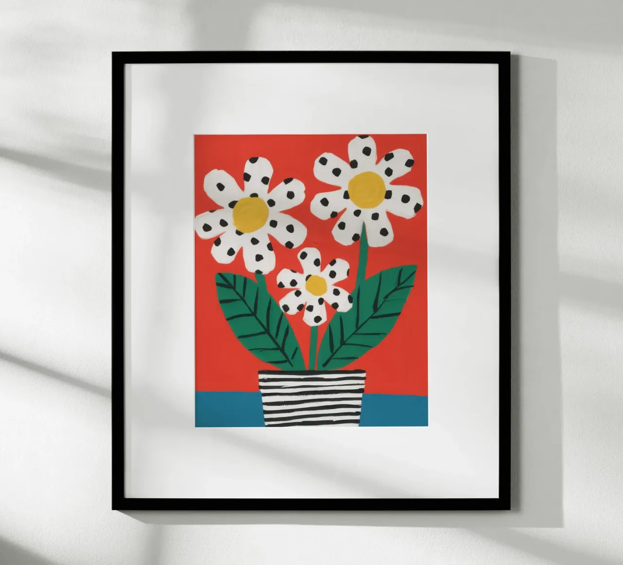 Margherita a strisce Immobile poster con telaio in legno da Frosh Pallete
