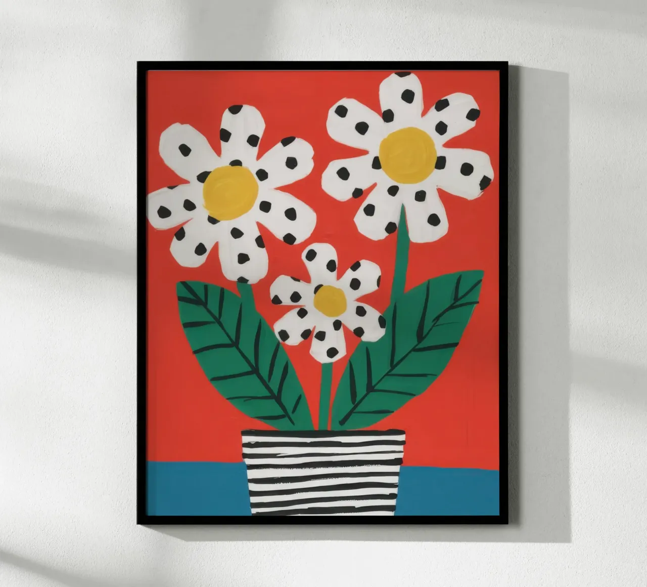 Margherita a strisce Immobile poster con telaio in legno da Frosh Pallete