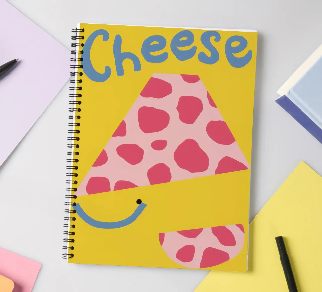 A Slice of Cheese spiral notebook by Thistle Bloom