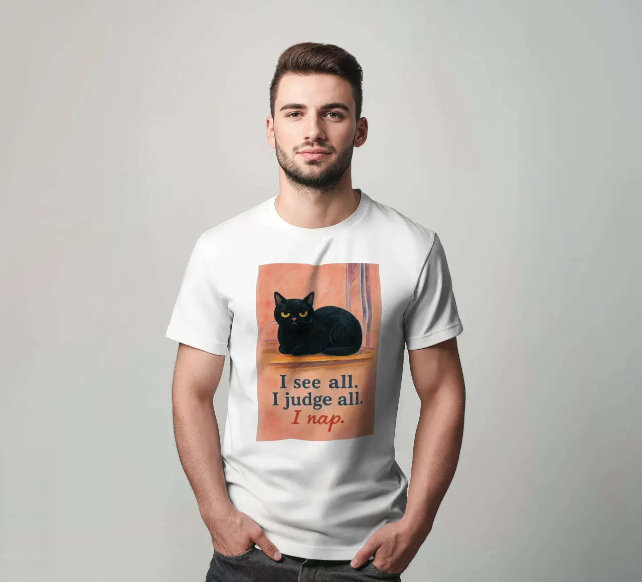 Vedo tutto, giudico tutto, sonnecchio disegnando gatti t-shirt da Botania