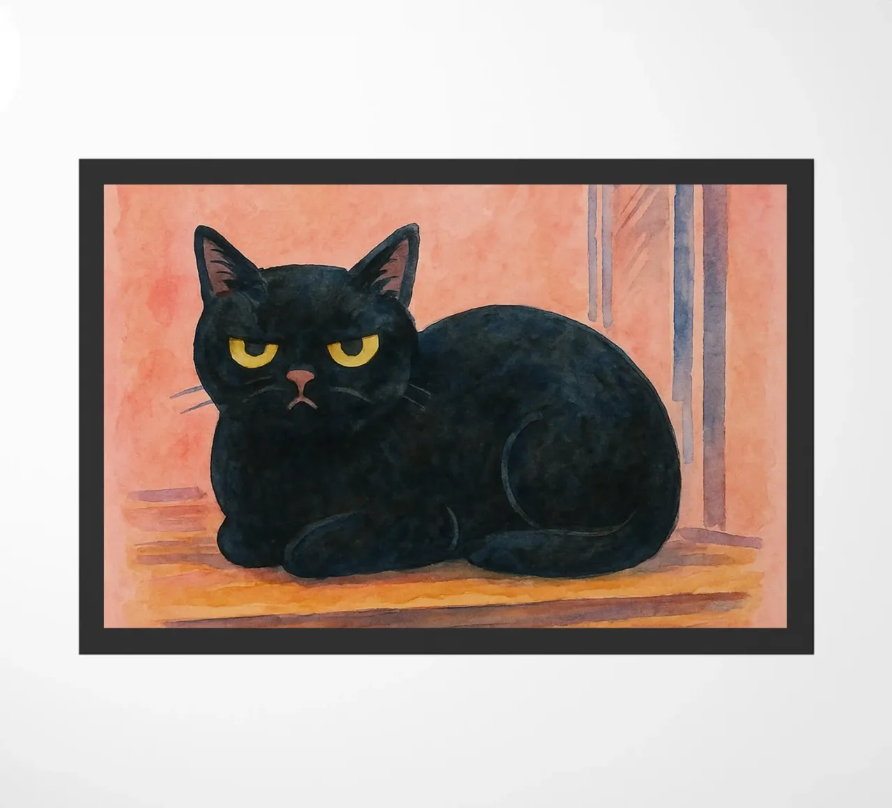 i see all i judge all i nap cat drawing doormat by Botania