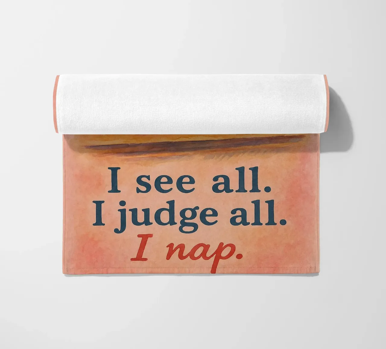 Vedo tutto, giudico tutto, sonnecchio disegnando gatti telo mare da Botania