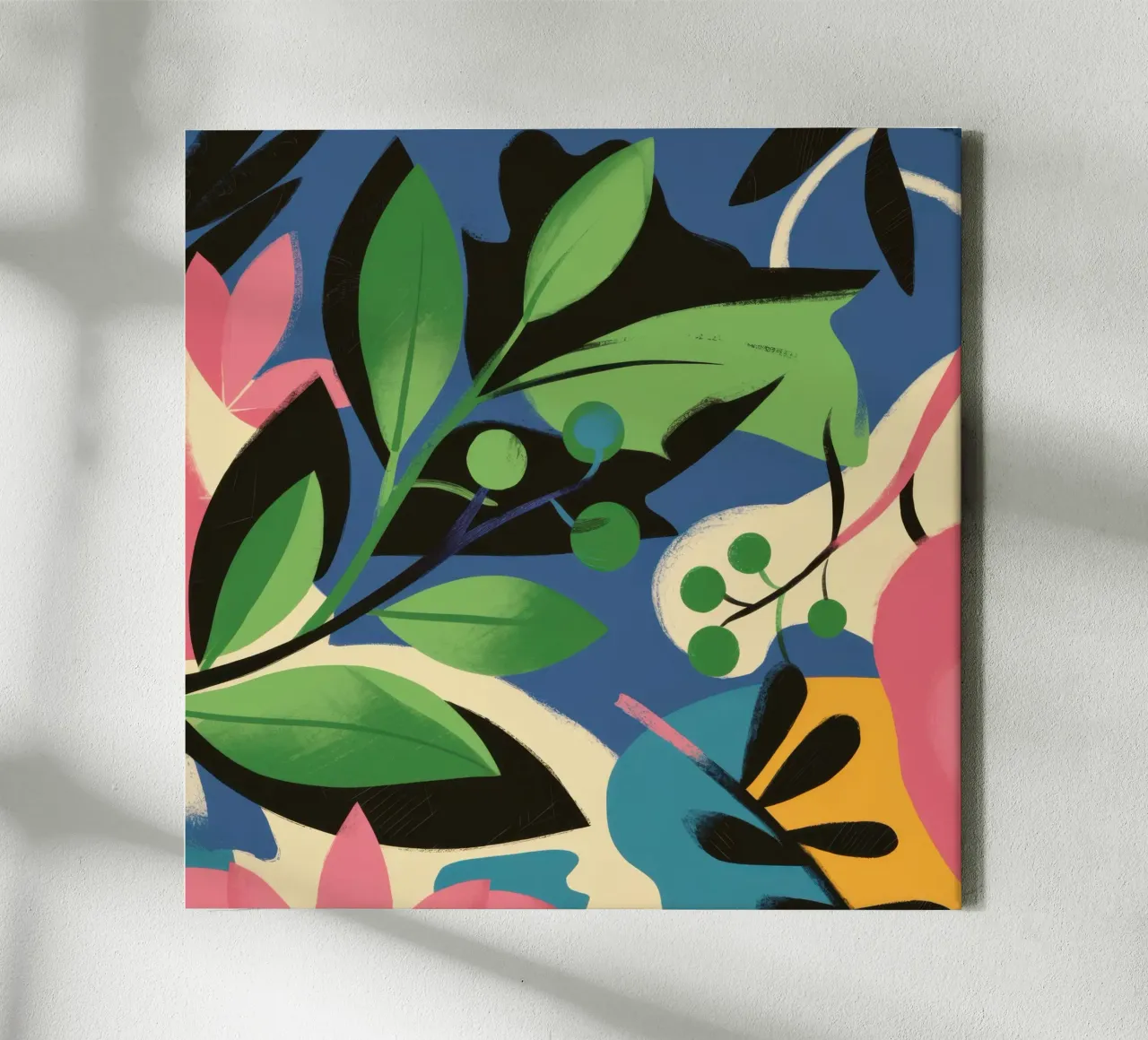 Levendige Middernacht Jungle canvas met Baklijst van Lunar Valentina