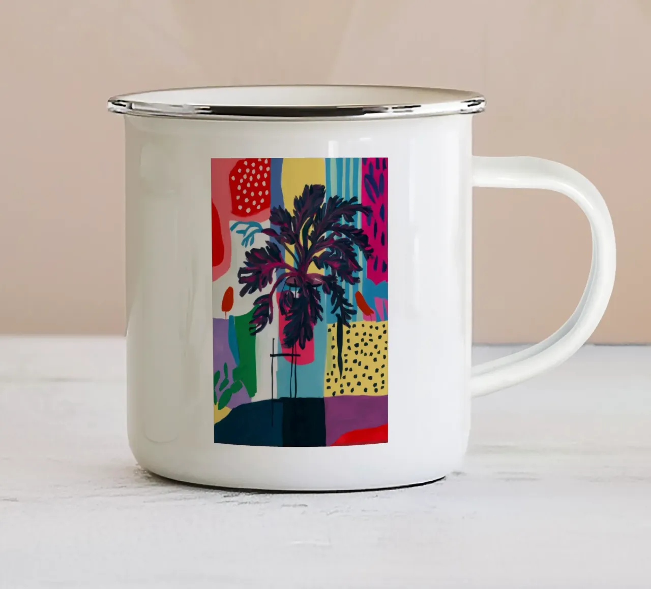 Collage tropicale astratto tazza in smalto da Frosh Pallete