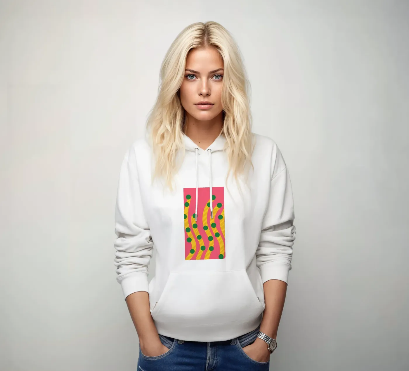 Green Dot Pattern hoodie by Obs Canvas