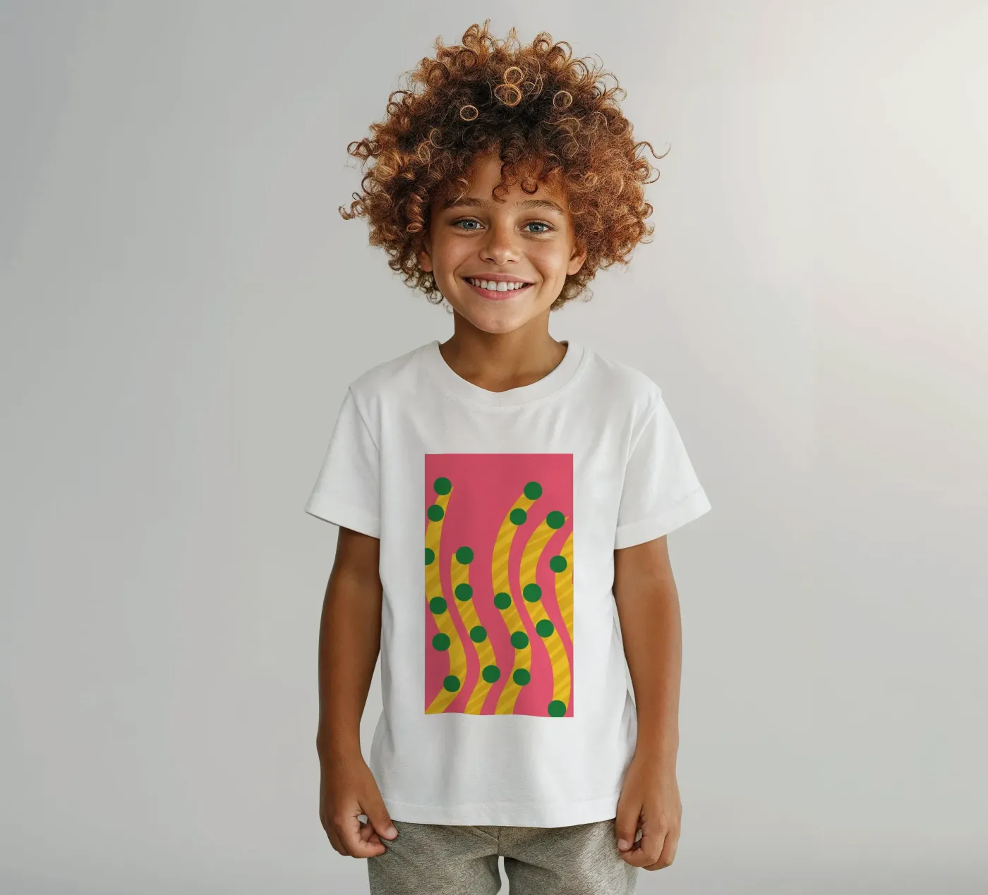 Groen puntpatroon kinder t-shirt van Obs Canvas