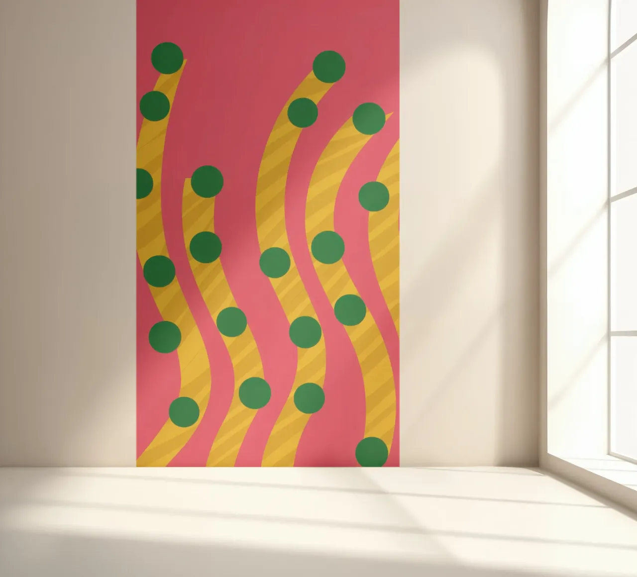 Green Dot Pattern fotobehang van Obs Canvas