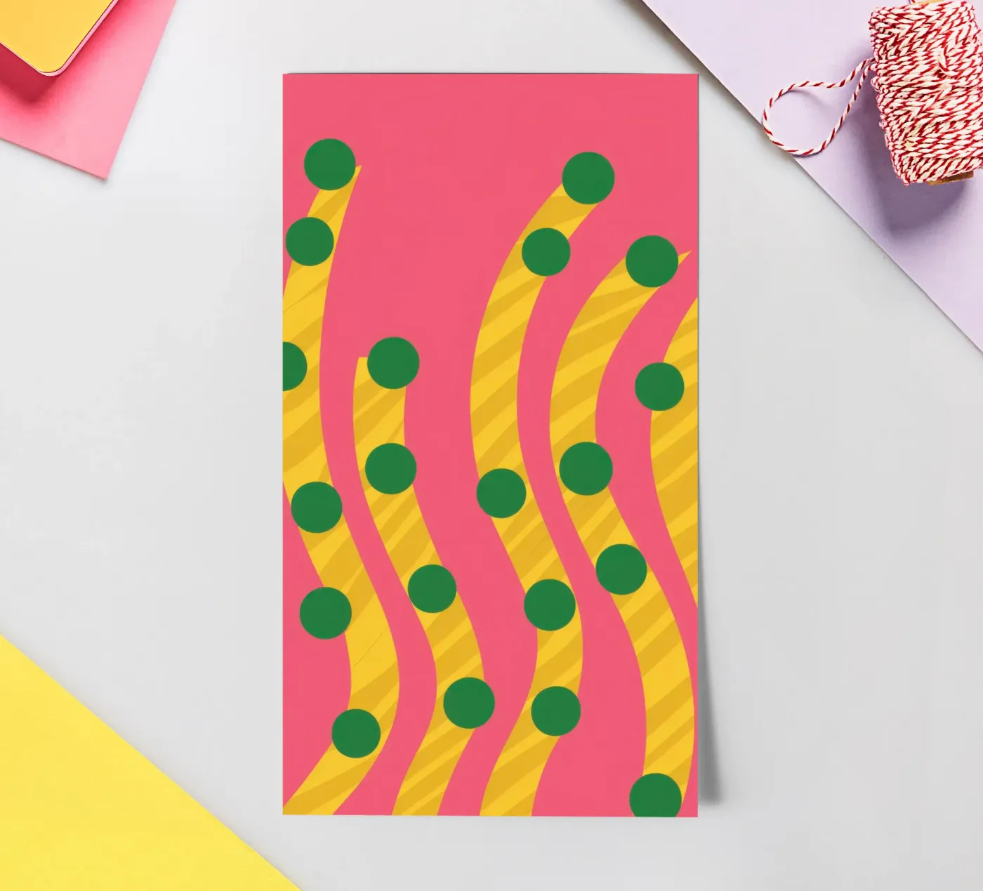 Grüner Punkt-Muster Stickerbogen von Obs Canvas