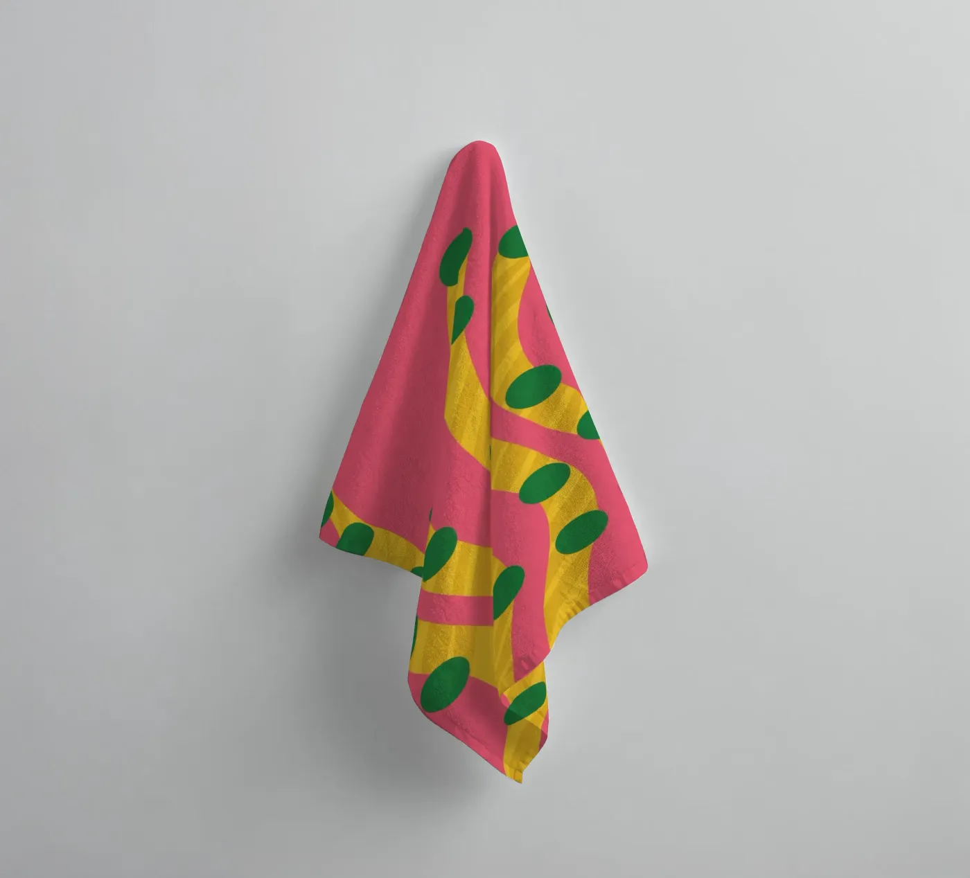 Groen puntpatroon badhanddoek van Obs Canvas
