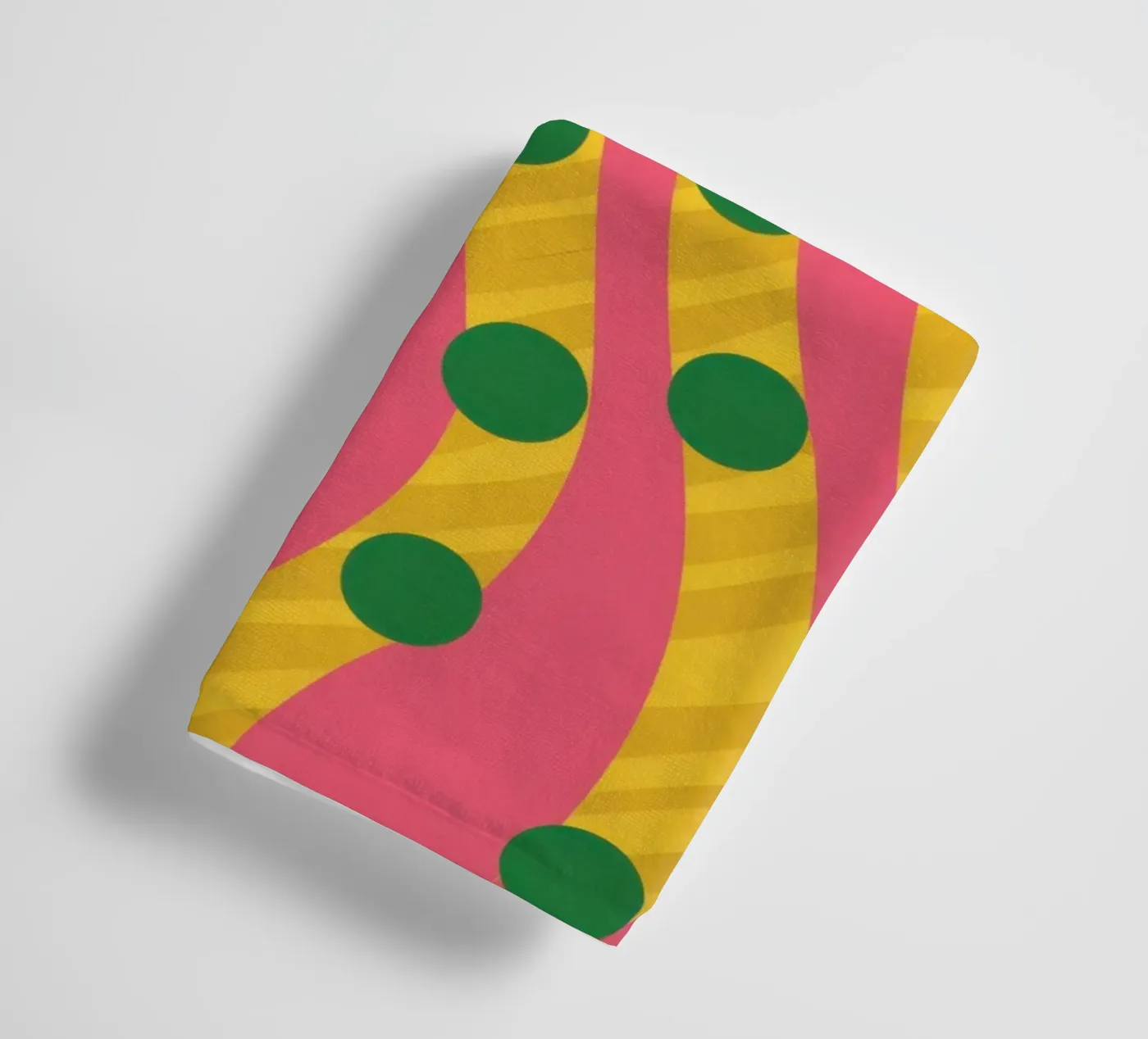 Groen puntpatroon badhanddoek van Obs Canvas