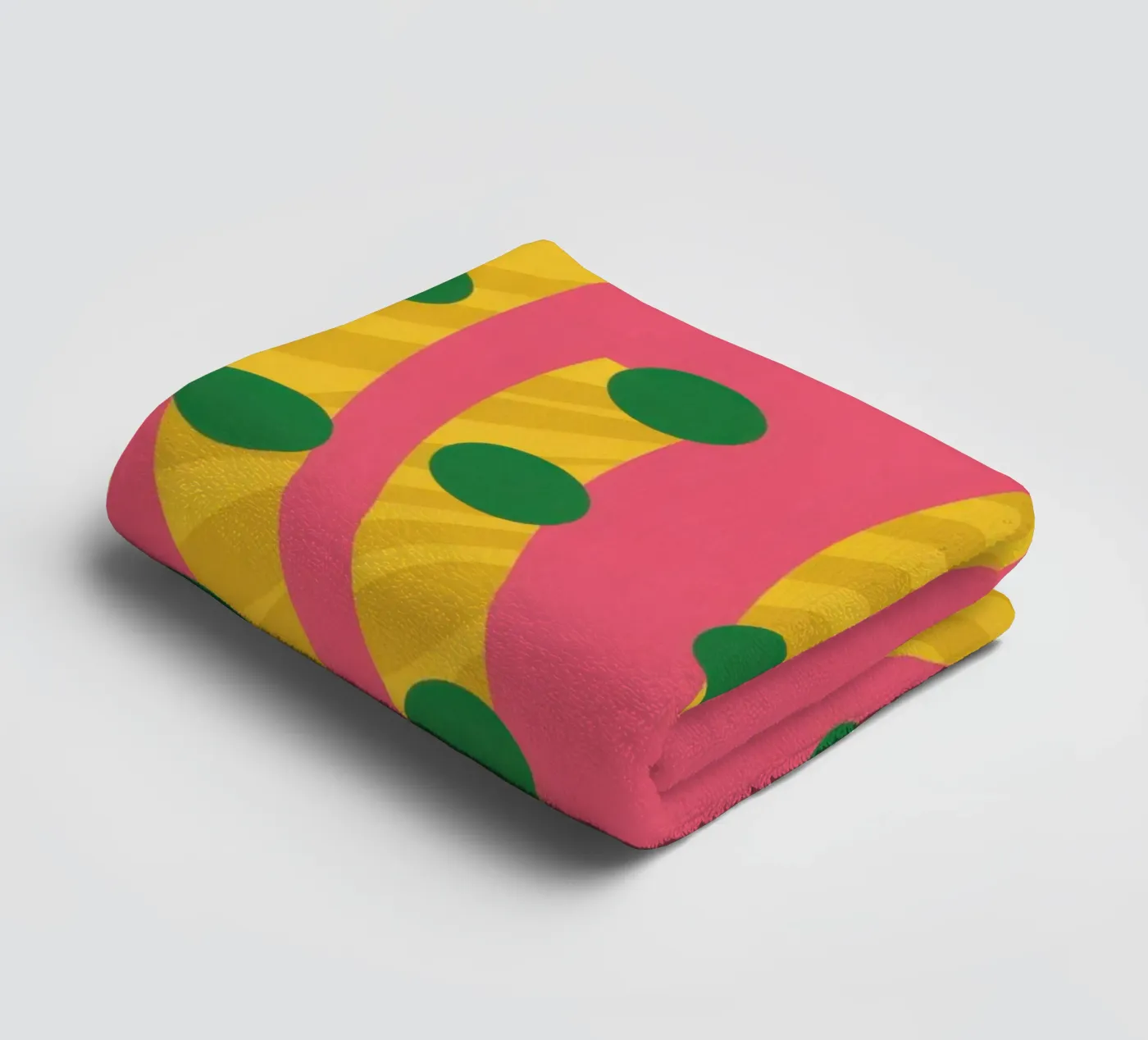 Groen puntpatroon badhanddoek van Obs Canvas