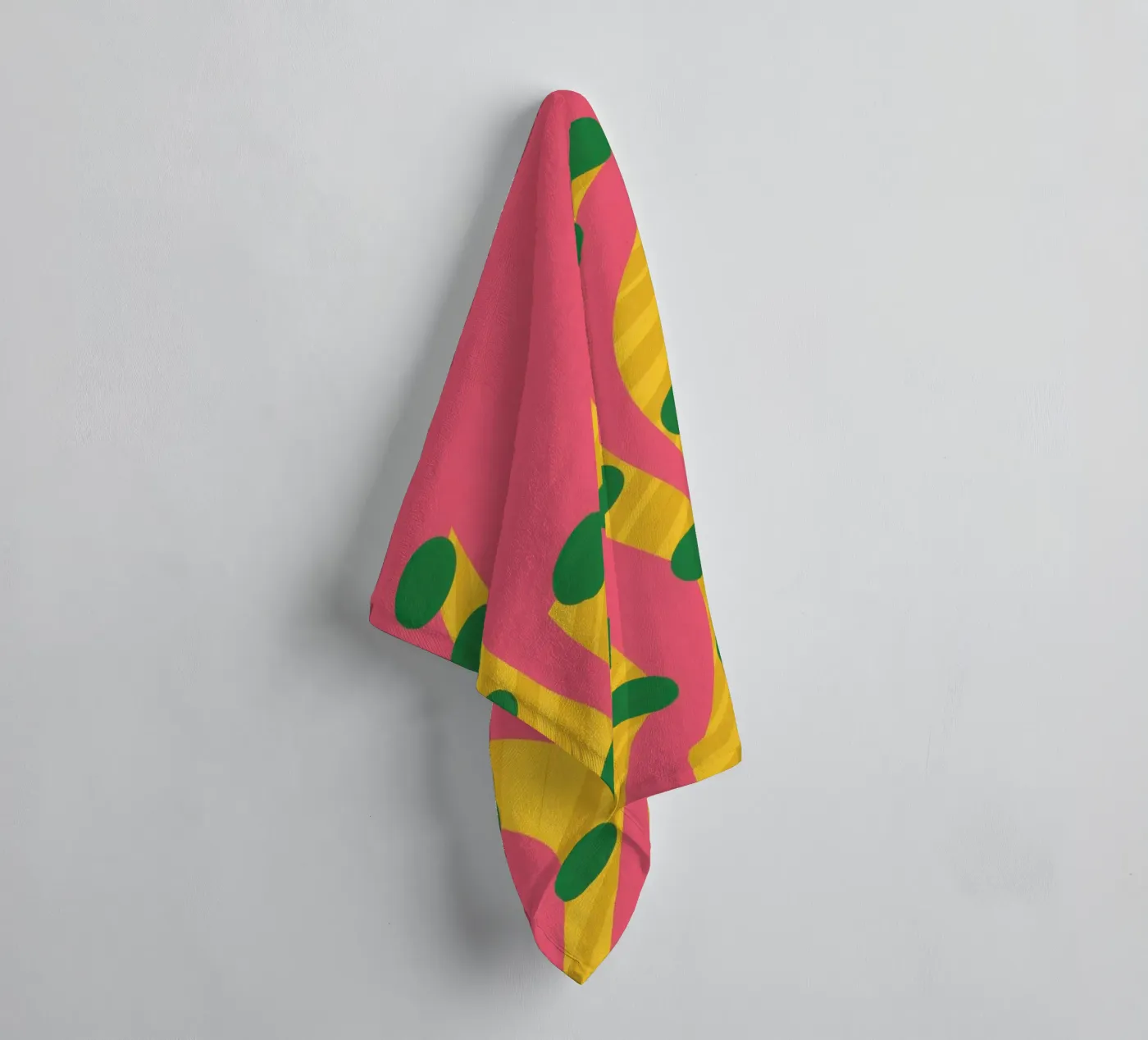Groen puntpatroon badhanddoek van Obs Canvas