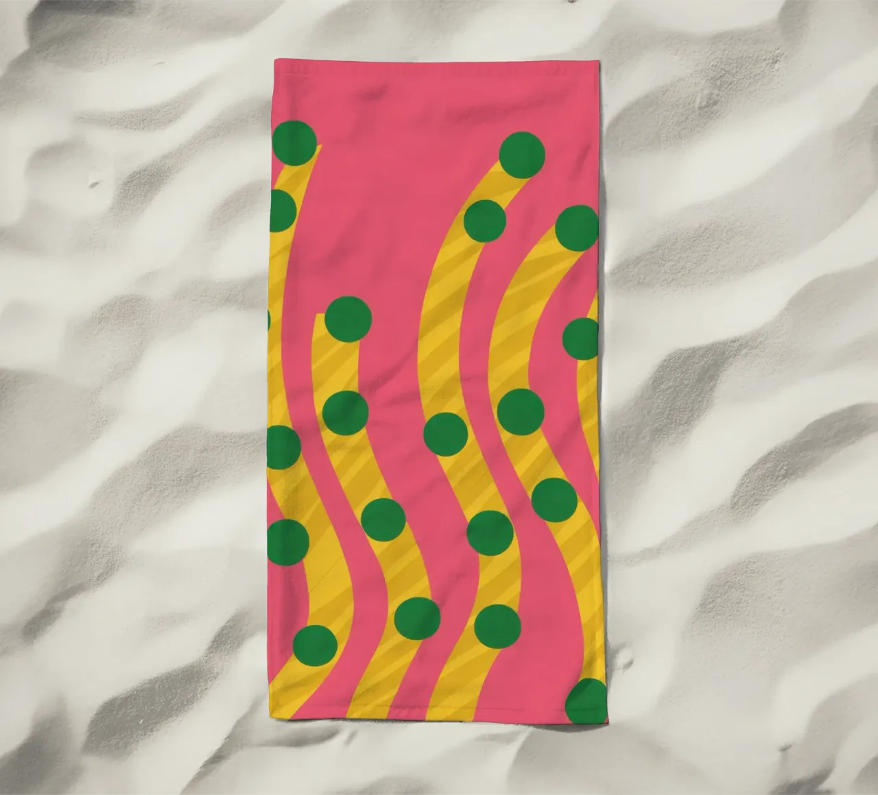 Green Dot Pattern telo mare da Obs Canvas