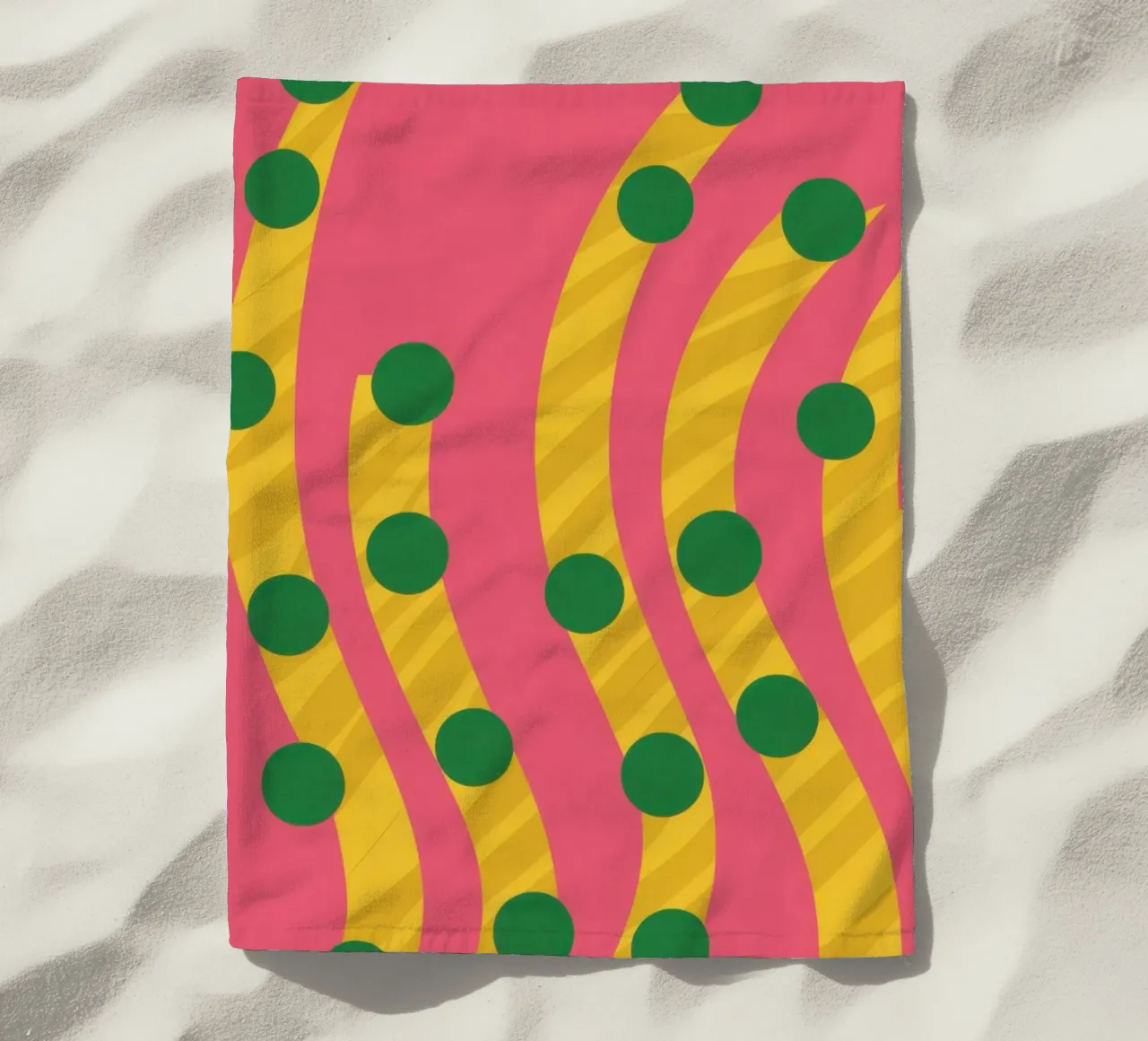 Green Dot Pattern telo mare da Obs Canvas