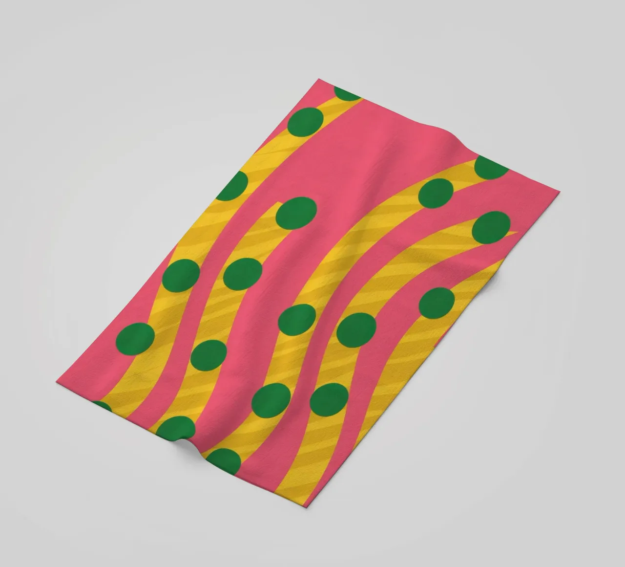 Green Dot Pattern telo mare da Obs Canvas