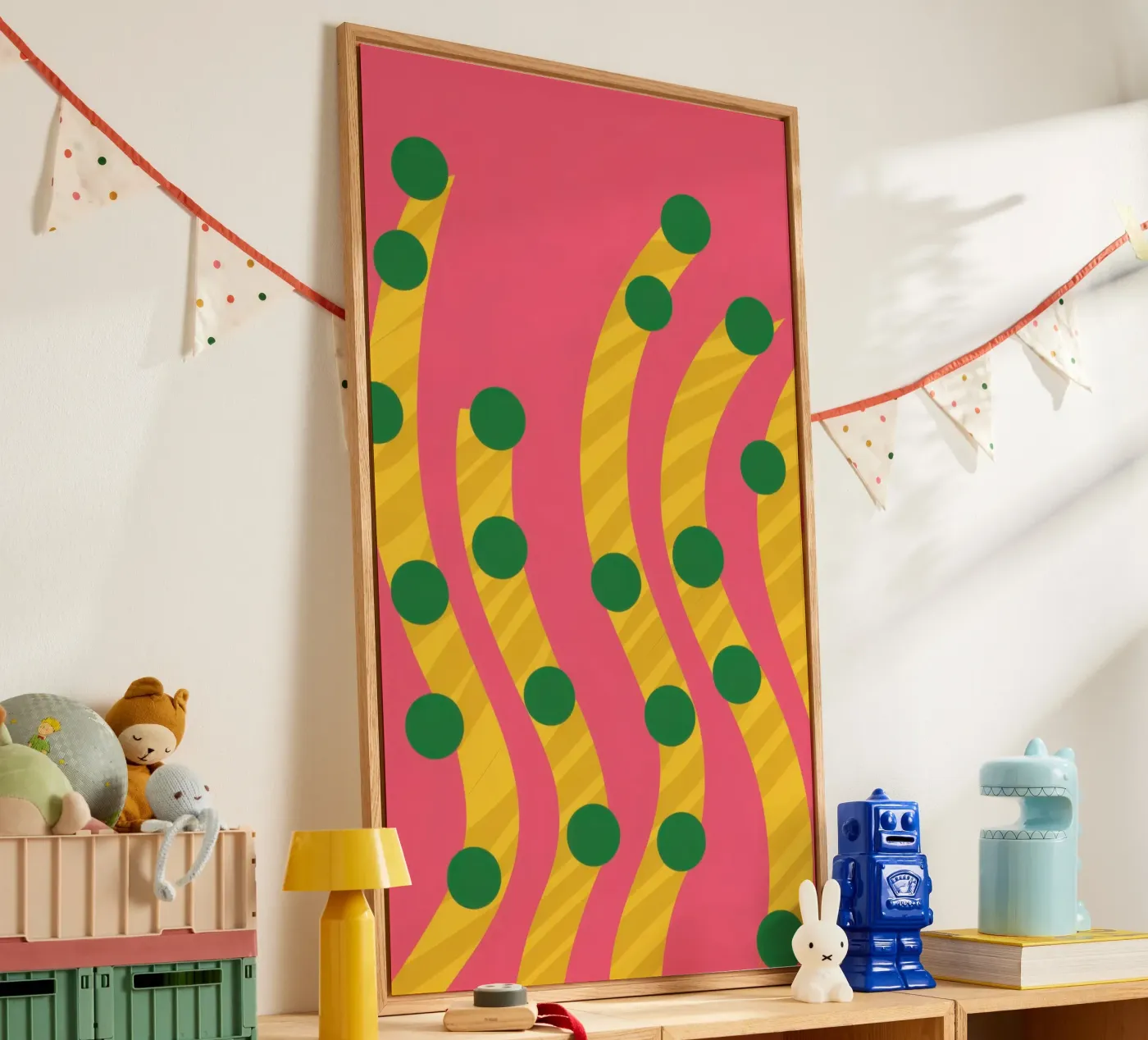 Green Dot Pattern acryl van Obs Canvas