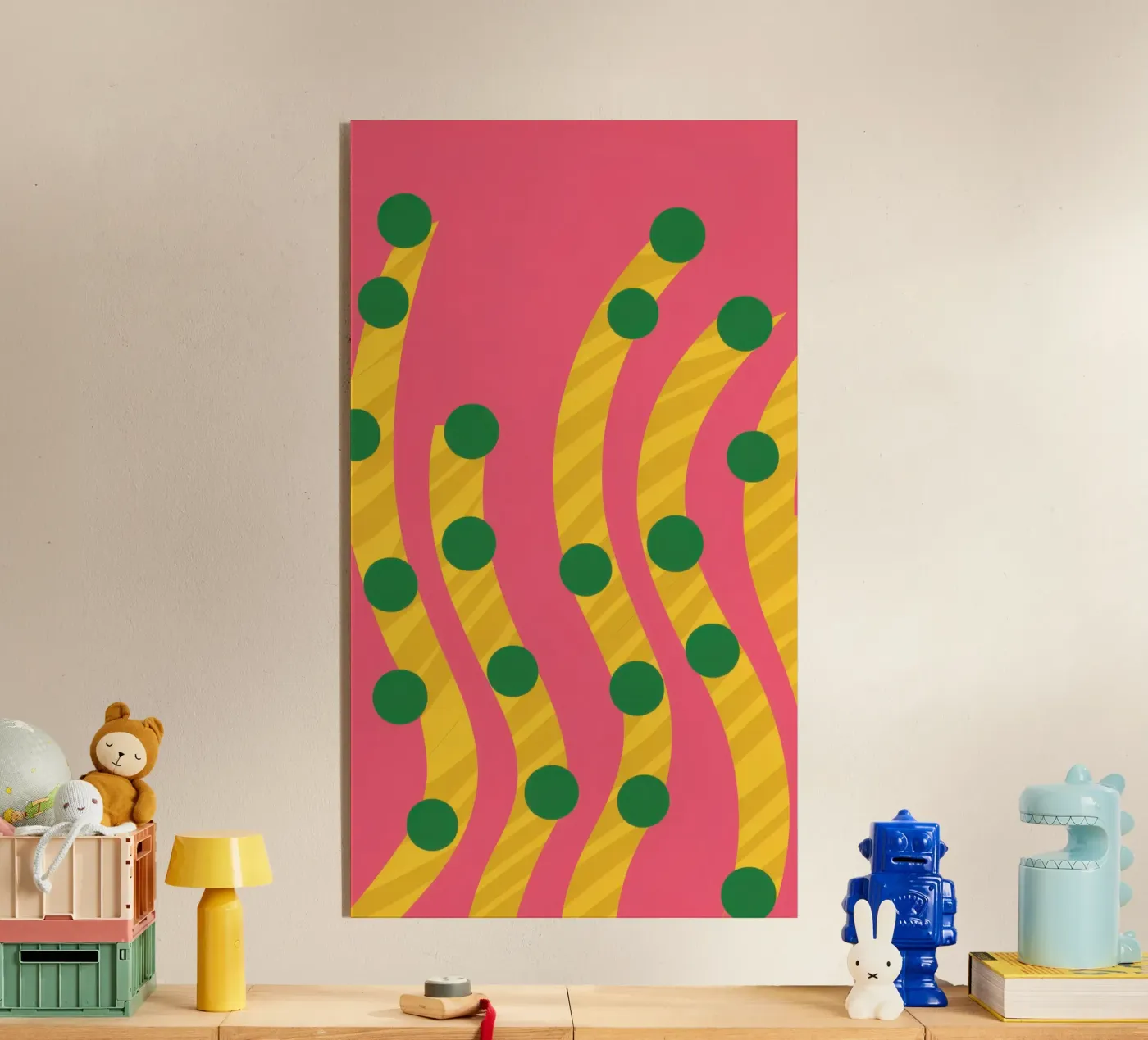 Green Dot Pattern acrylic glass by Obs Canvas