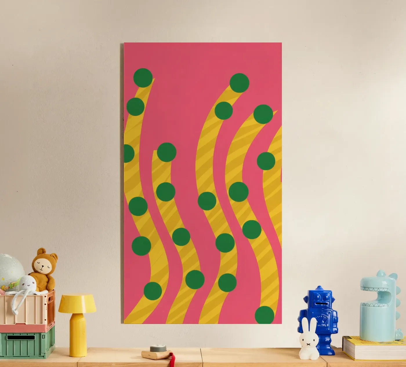 Green Dot Pattern acryl van Obs Canvas