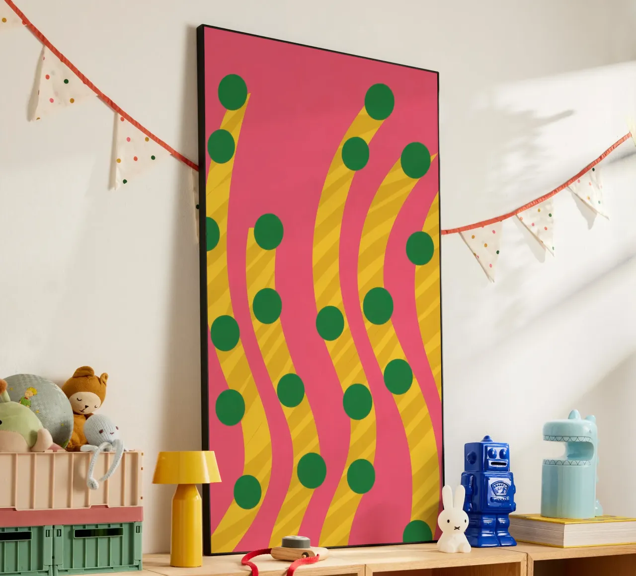 Green Dot Pattern forex plate by Obs Canvas