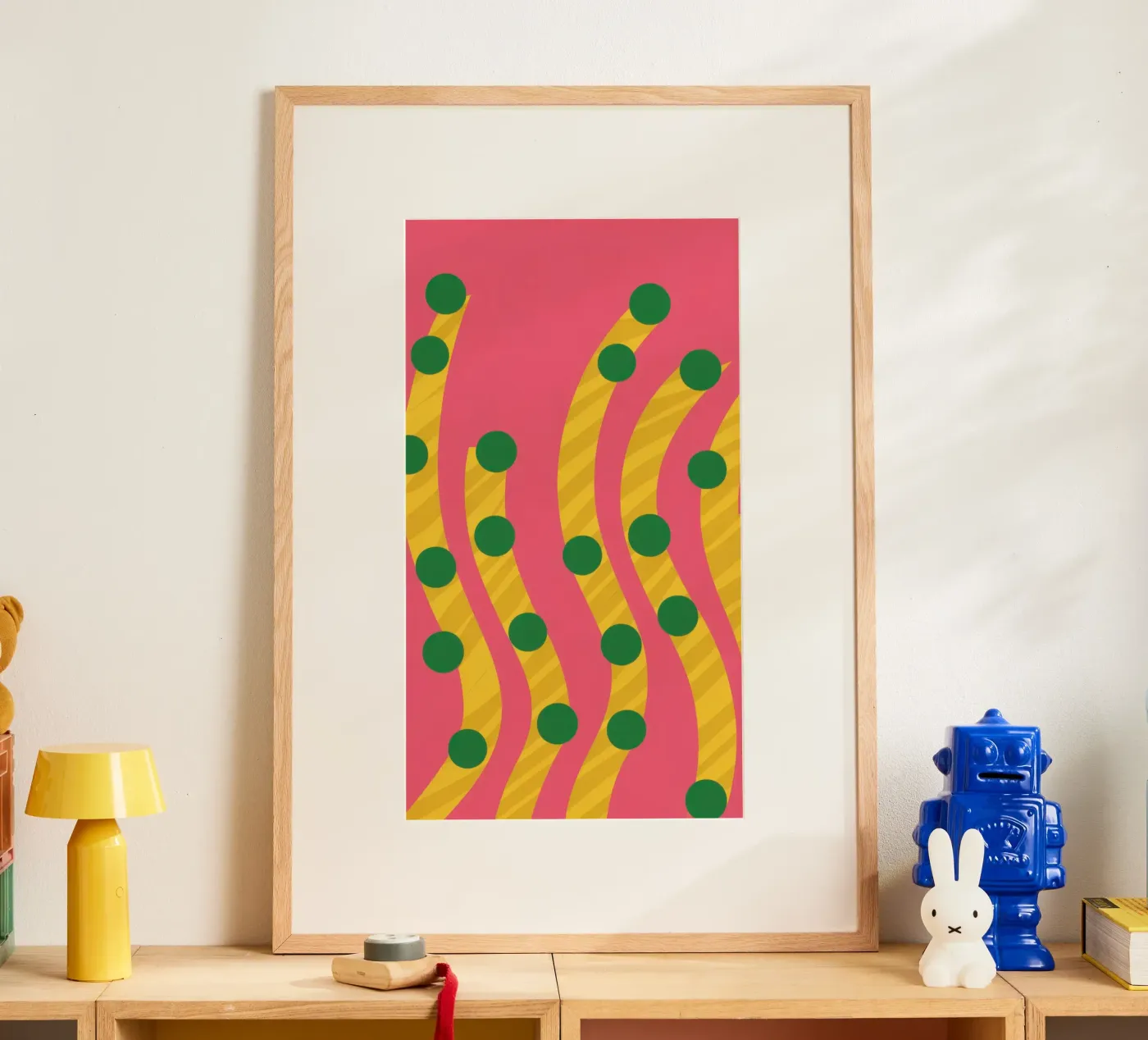 Green Dot Pattern Poster von Obs Canvas