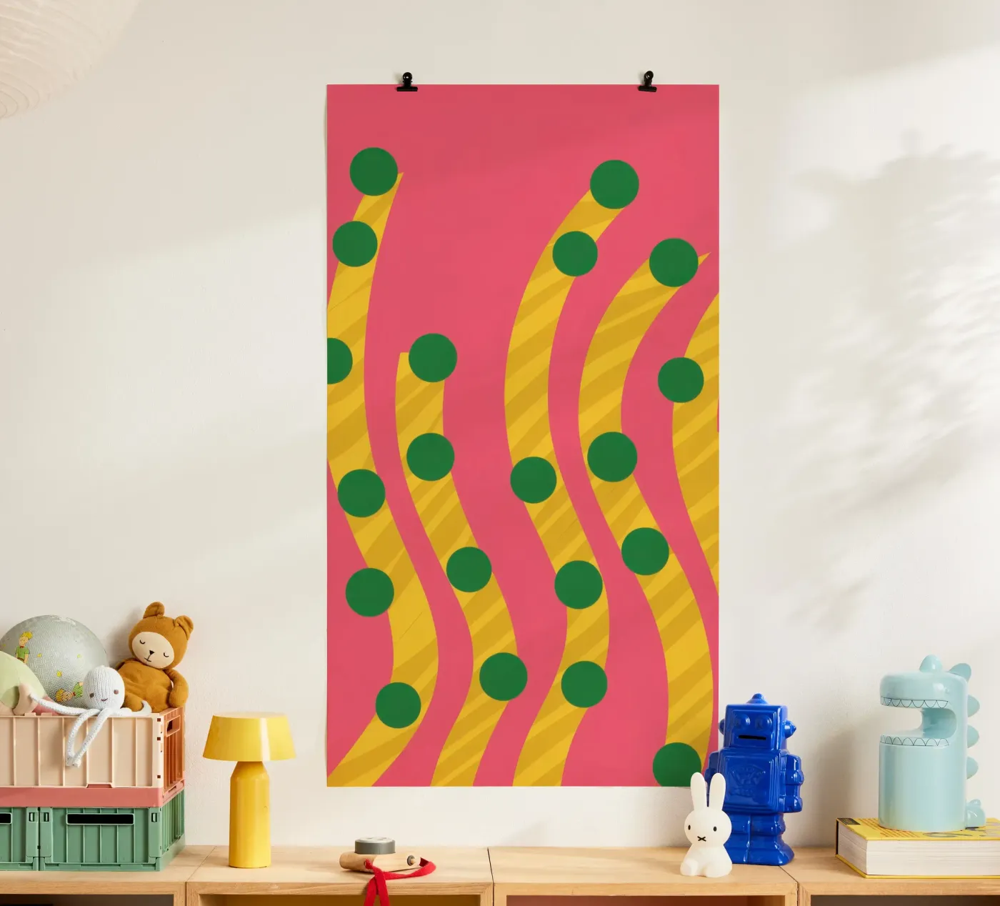 Green Dot Pattern Poster von Obs Canvas