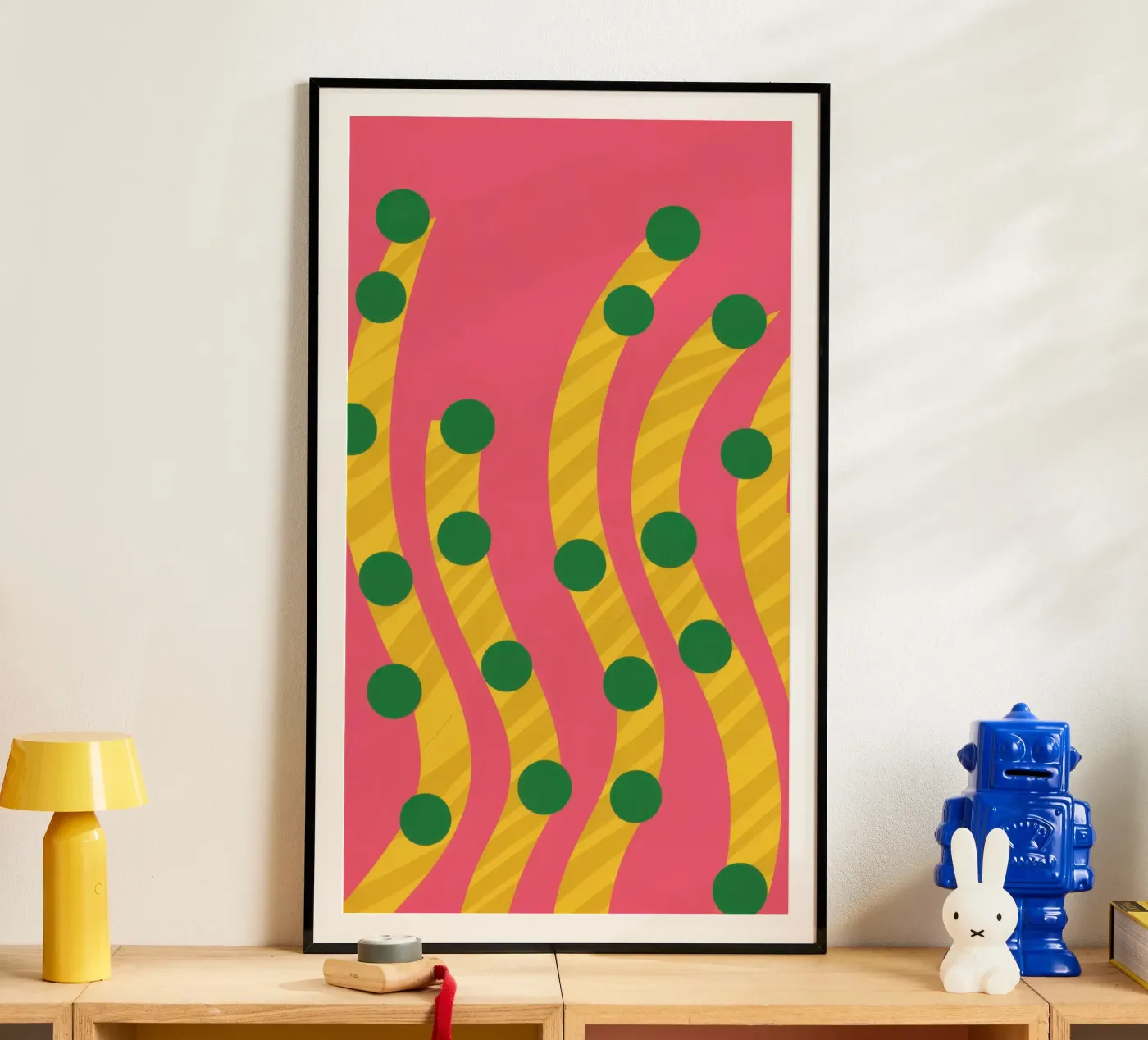 Green Dot Pattern Poster von Obs Canvas