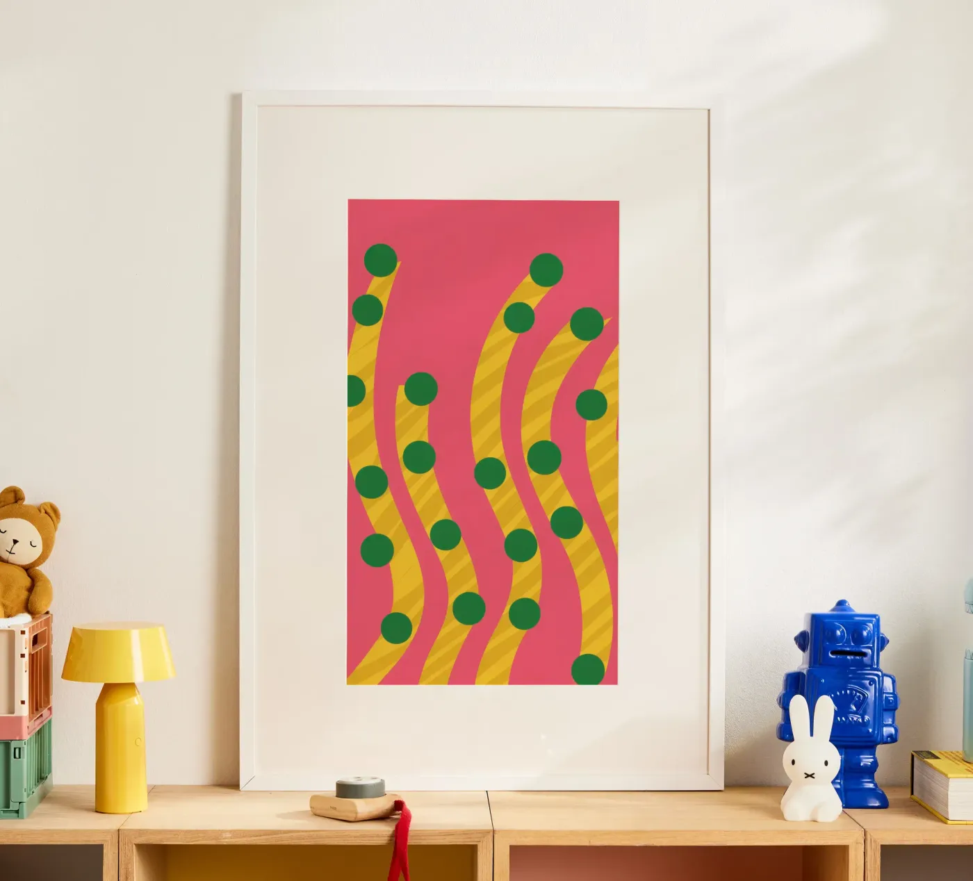 Green Dot Pattern Poster von Obs Canvas