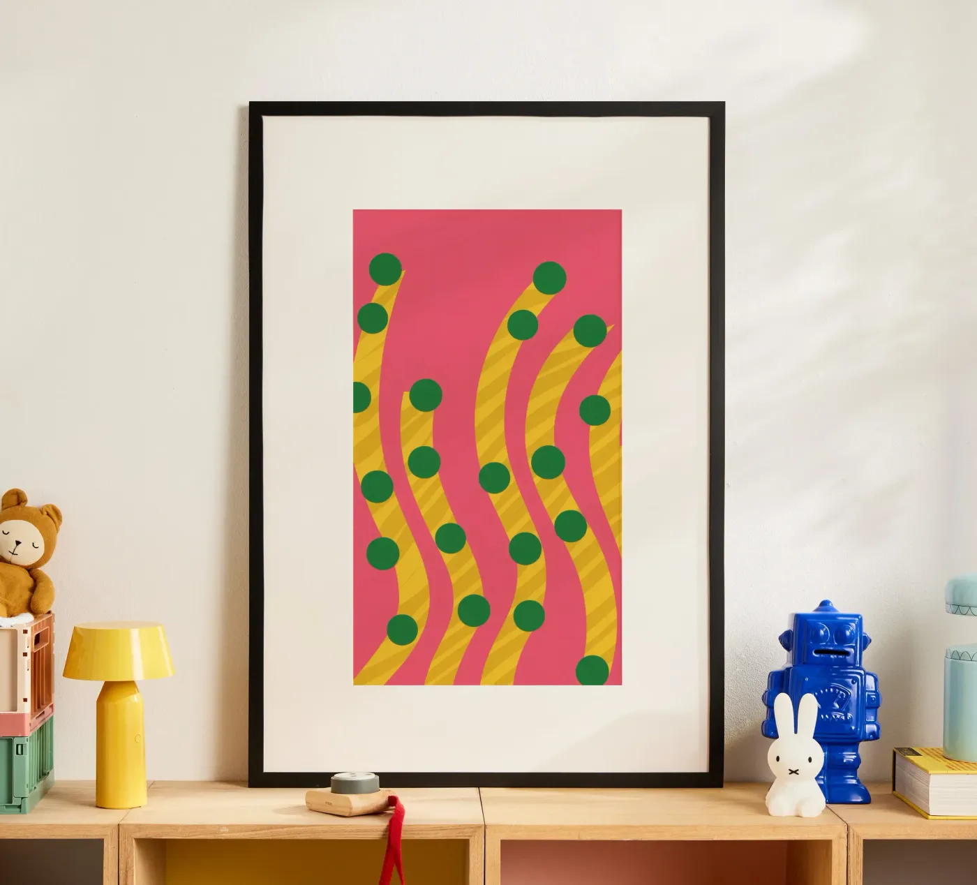 Green Dot Pattern Poster von Obs Canvas