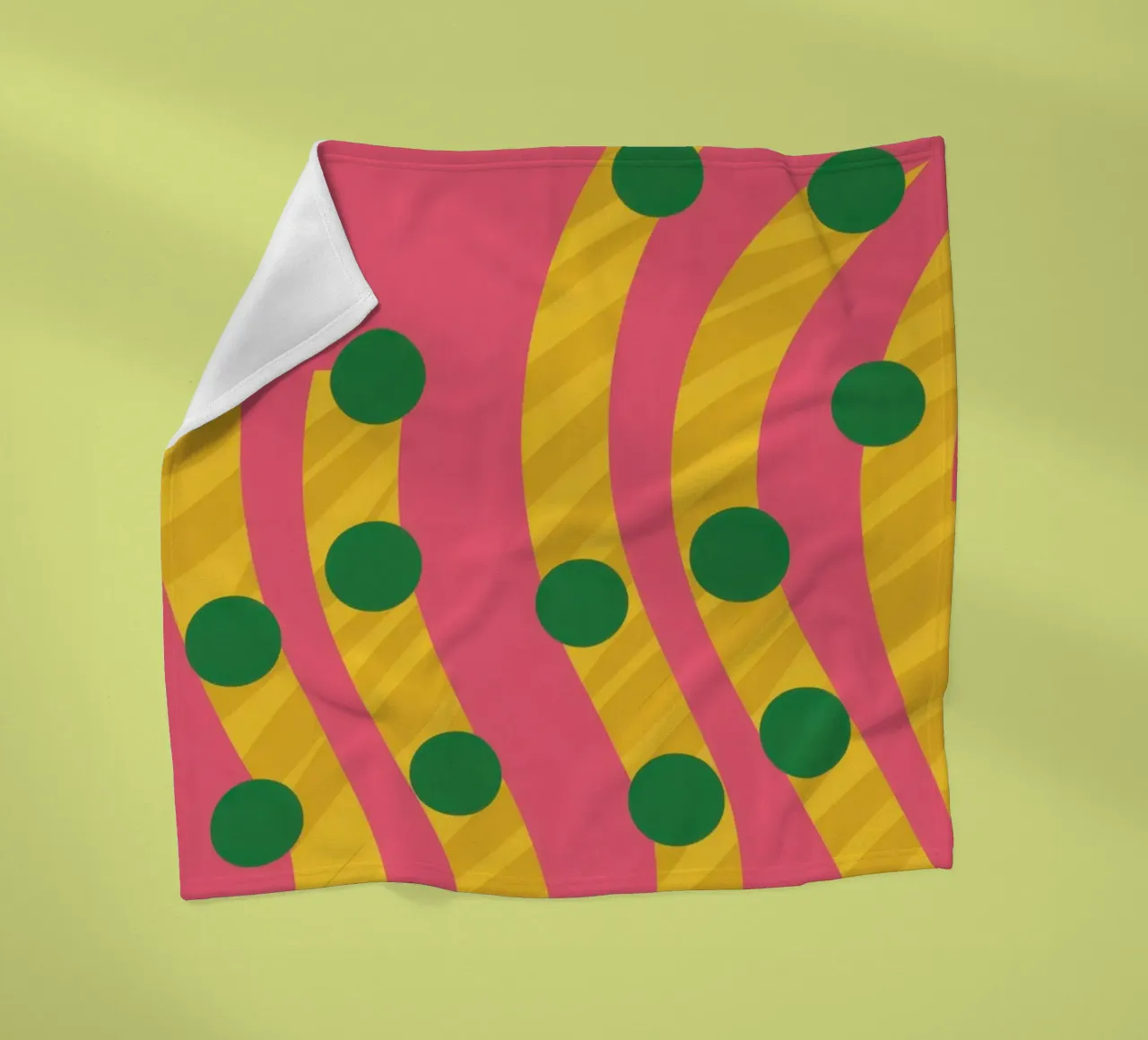Green Dot Pattern fleece blanket by Obs Canvas