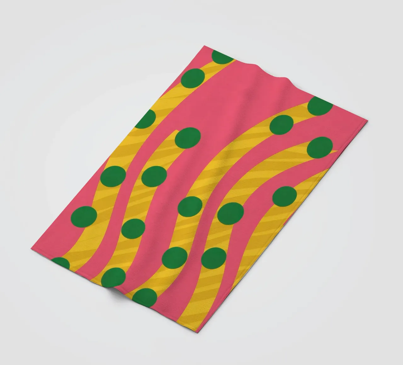 Green Dot Pattern fleece blanket by Obs Canvas