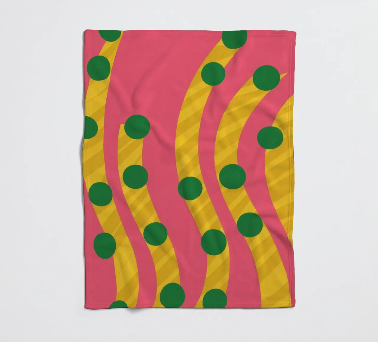 Green Dot Pattern fleece blanket by Obs Canvas