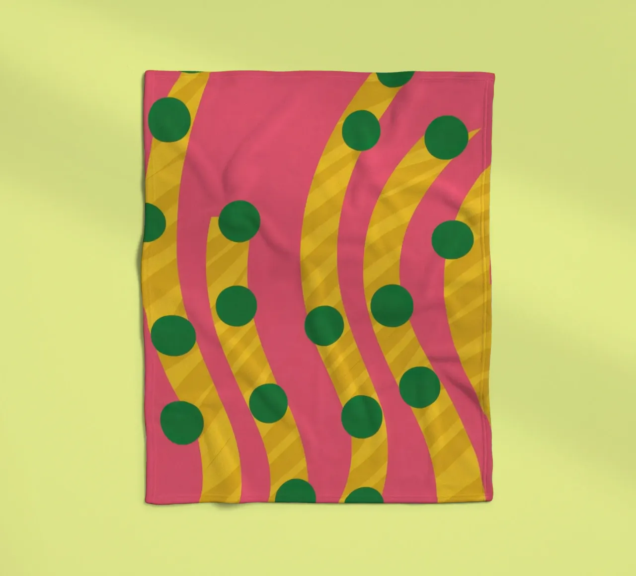 Green Dot Pattern fleece blanket by Obs Canvas