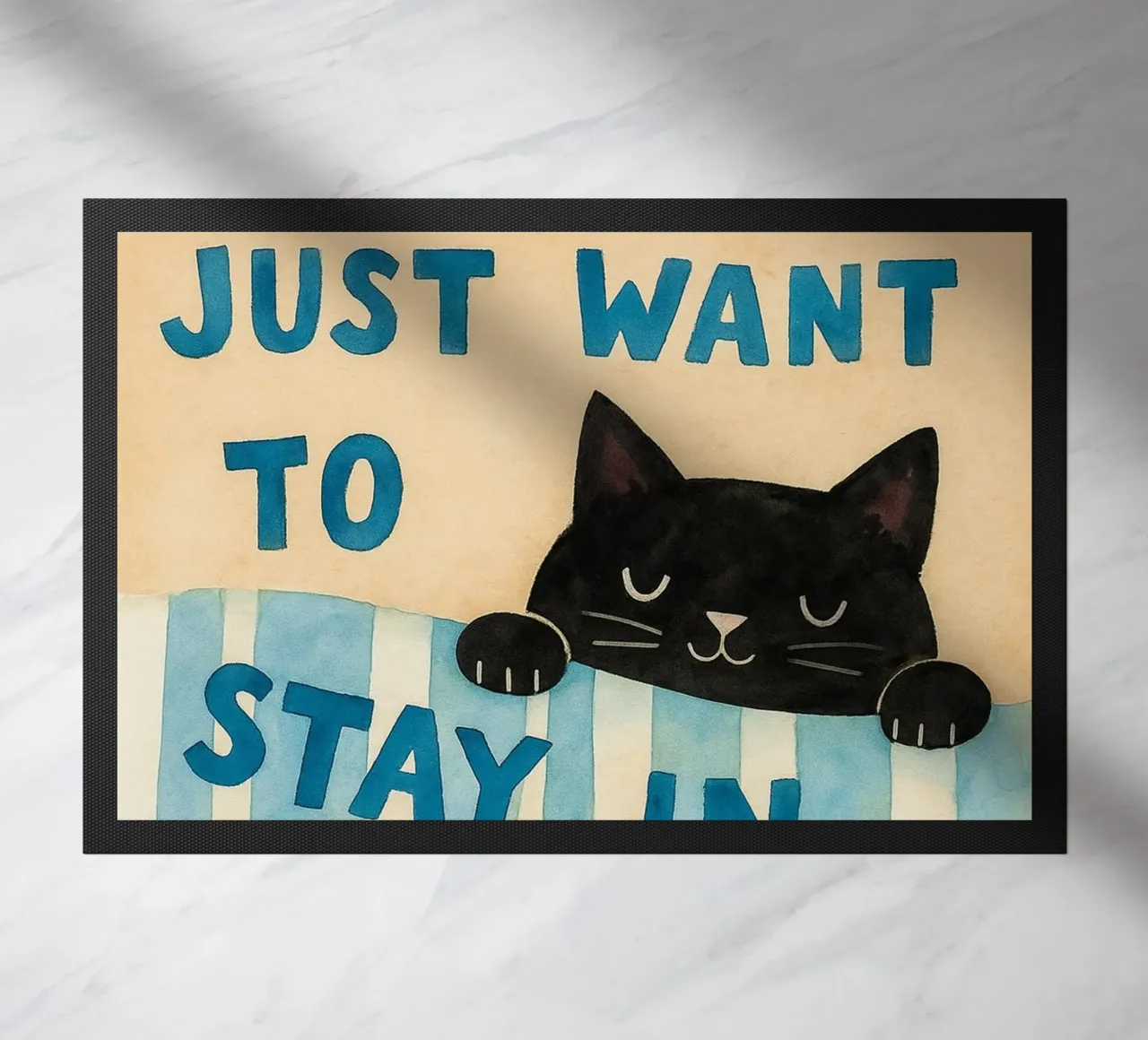 voglio solo stare a letto con il mio gatto a disegnare zerbino da Botania