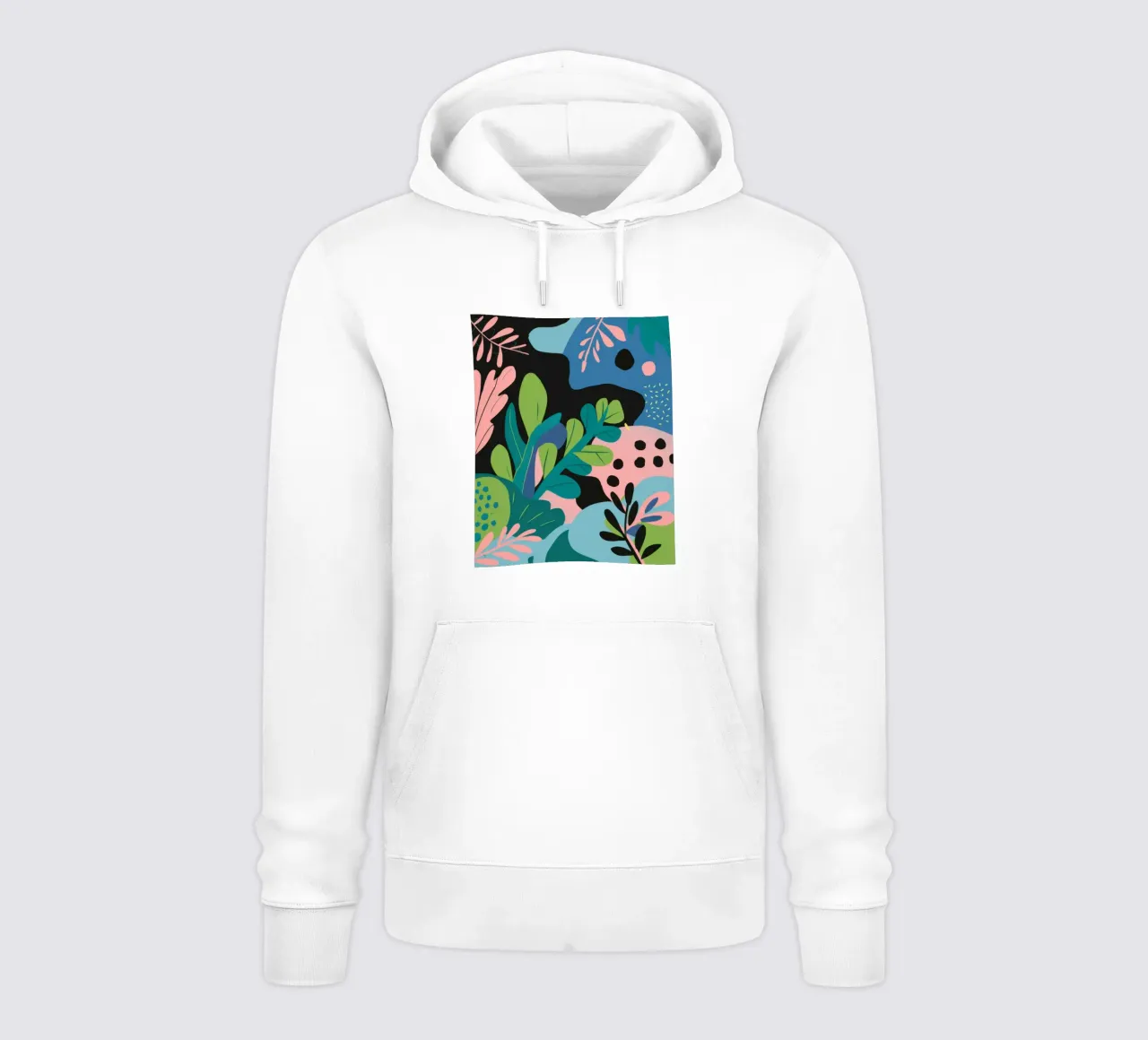 Astratto botanico giocoso felpa con cappuccio da Line Fable
