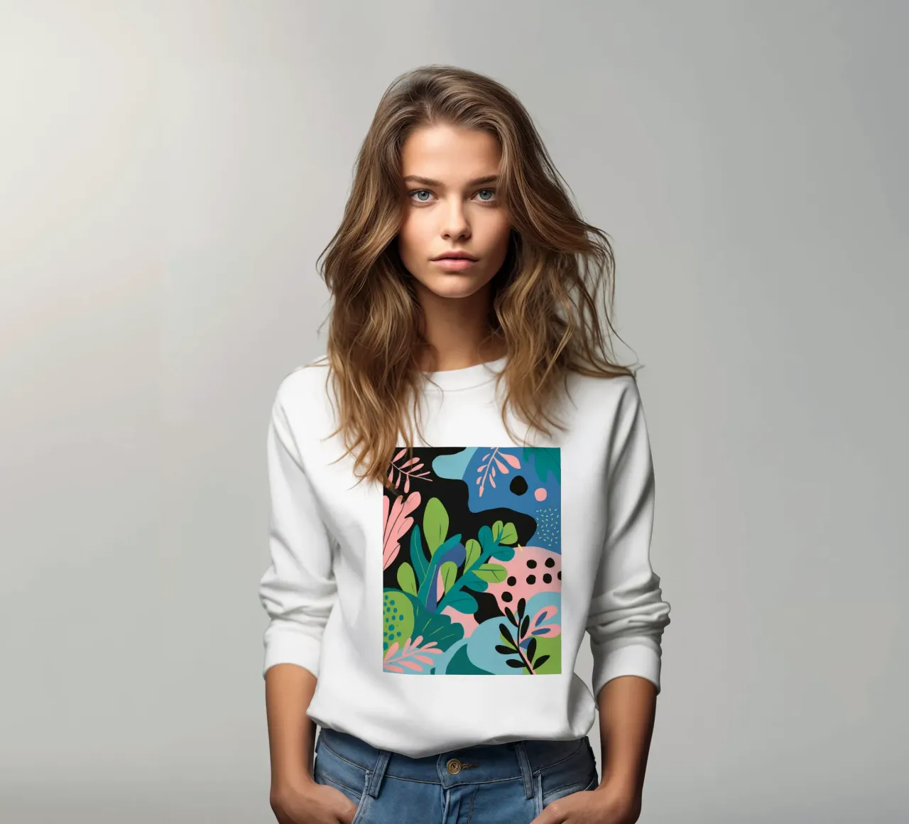 Playful Botanical Abstract sweatshirt by Line Fable